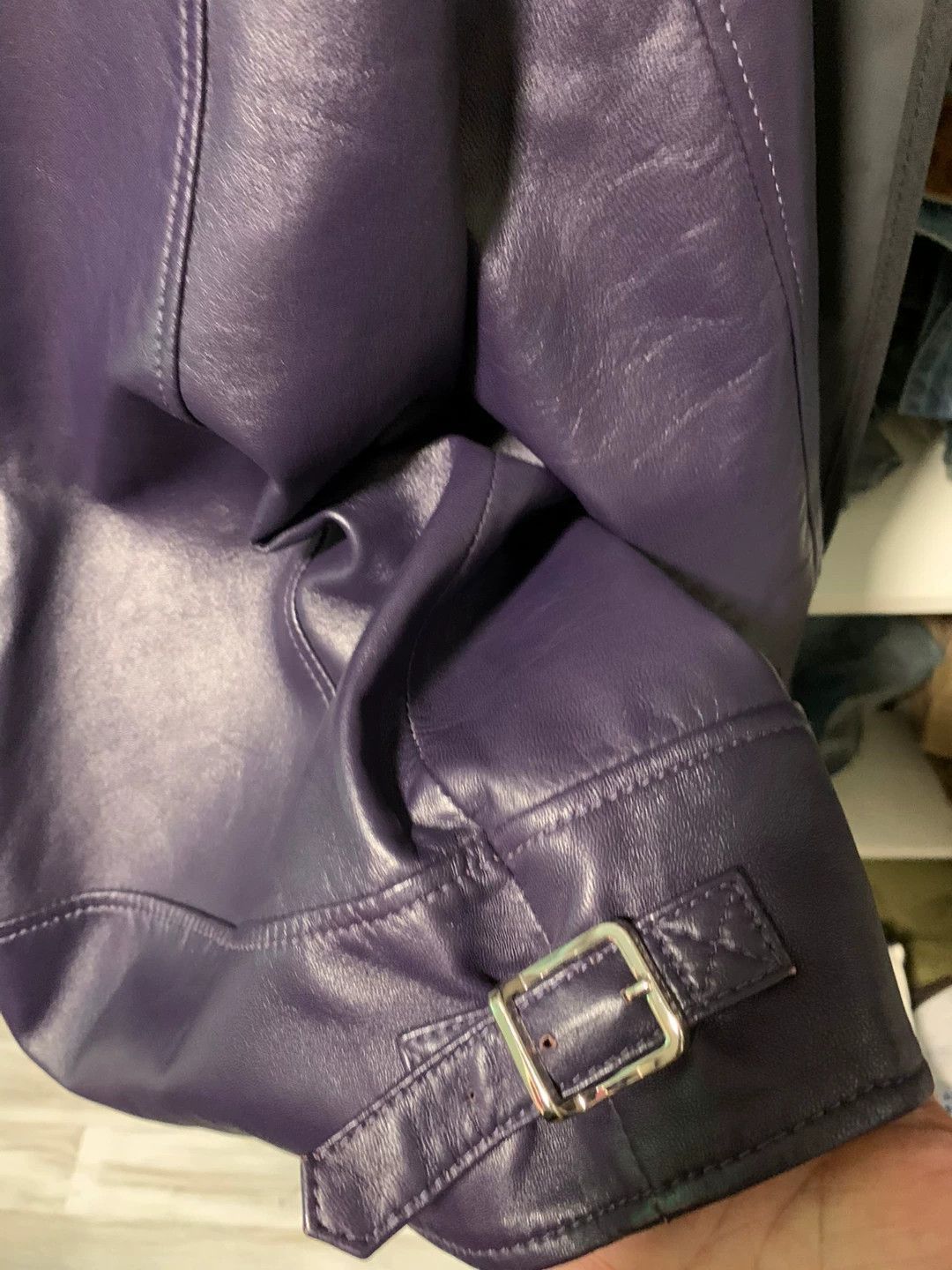 Dsquared2 Purple Leather Jacket with Zip Closure - Size M Size US M / EU 48-50 / 2 - 3 Thumbnail