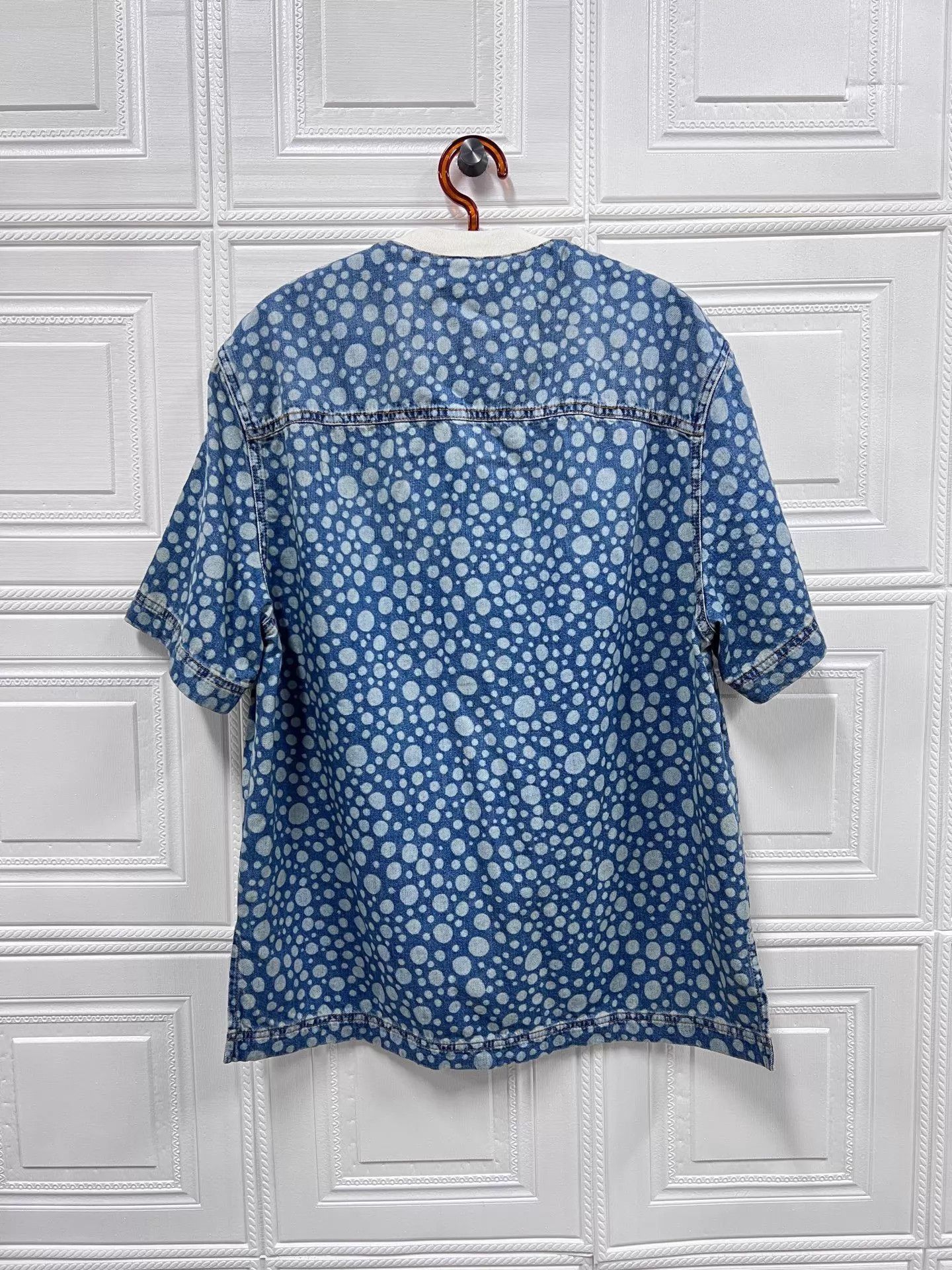 Louis Vuitton Blue Polka Dot Short Sleeve Button-Up Shirt Size US M / EU 48-50 / 2 - 2 Thumbnail