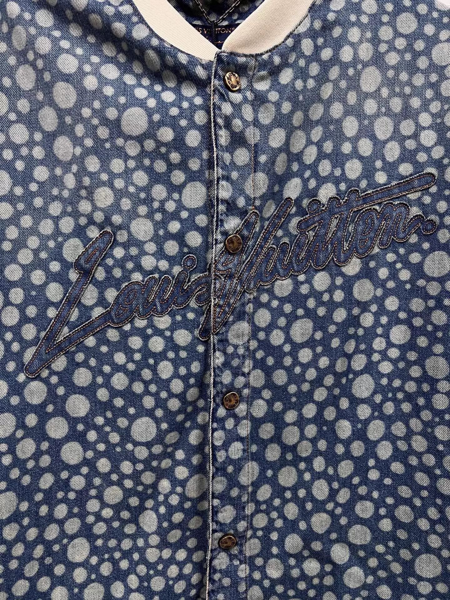 Louis Vuitton Blue Polka Dot Short Sleeve Button-Up Shirt Size US M / EU 48-50 / 2 - 6 Thumbnail