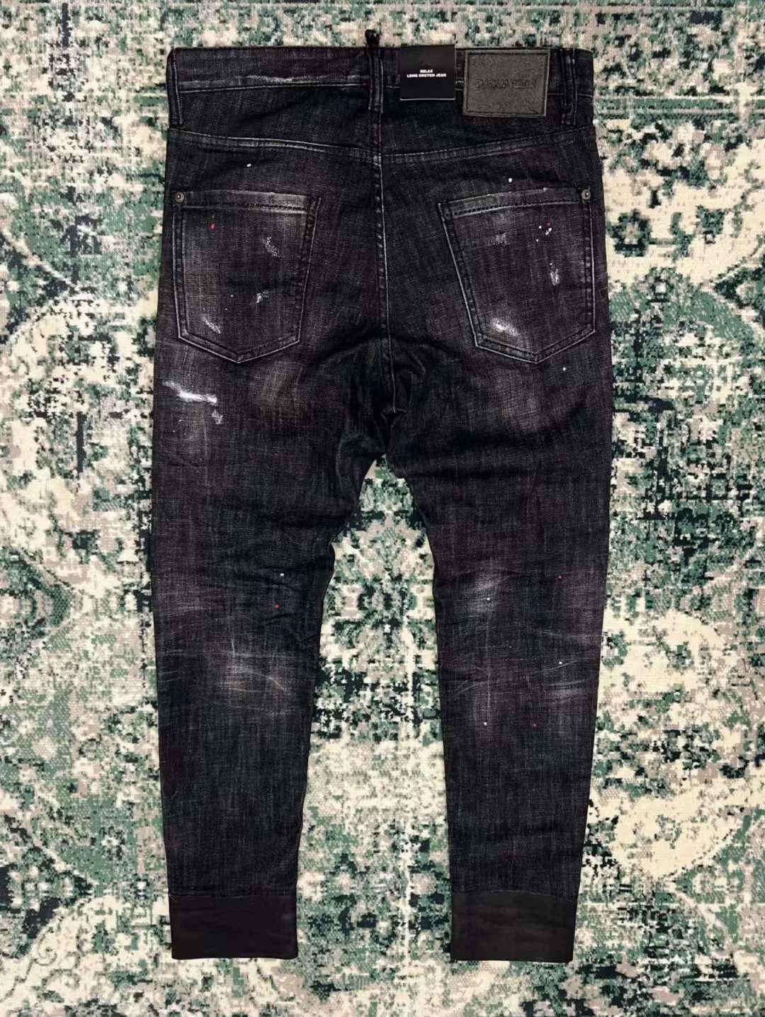Dsquared2 Black Distressed Denim Jeans with Paint Splatters Size US 28 / EU 44 - 2 Thumbnail