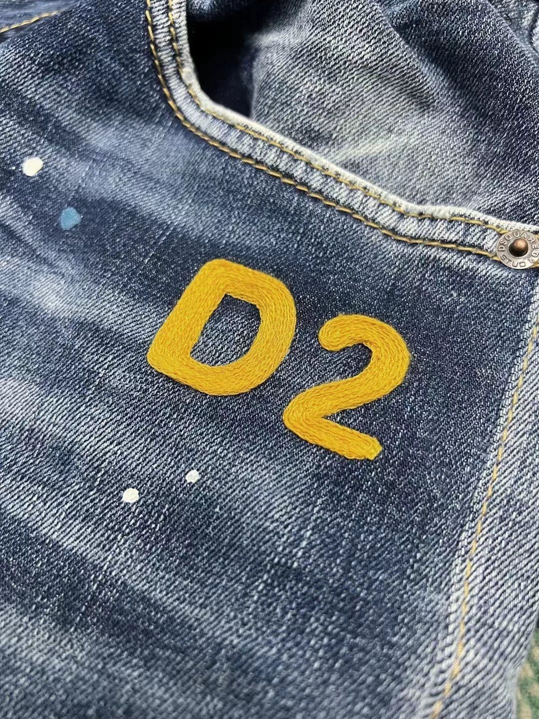 Dsquared2 Blue Distressed Paint Splatter Denim Jeans Size 28 Size US 28 / EU 44 - 5 Thumbnail