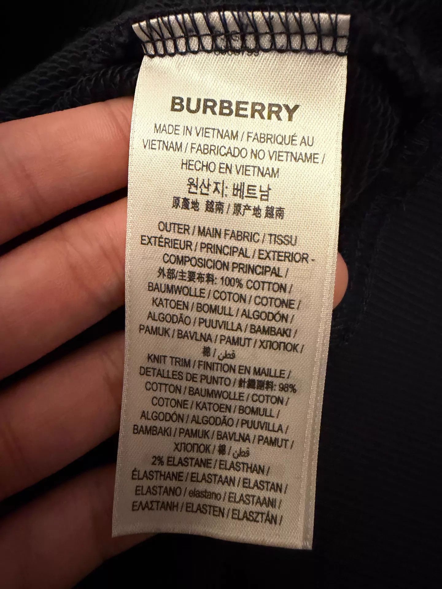 Burberry Black Logo Print Hoodie with Drawstring Size US M / EU 48-50 / 2 - 4 Thumbnail