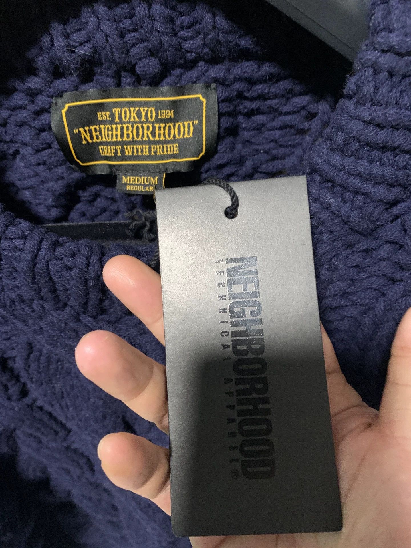 Neighborhood Blue Cable Knit Sweater - Size M Size US M / EU 48-50 / 2 - 2 Thumbnail