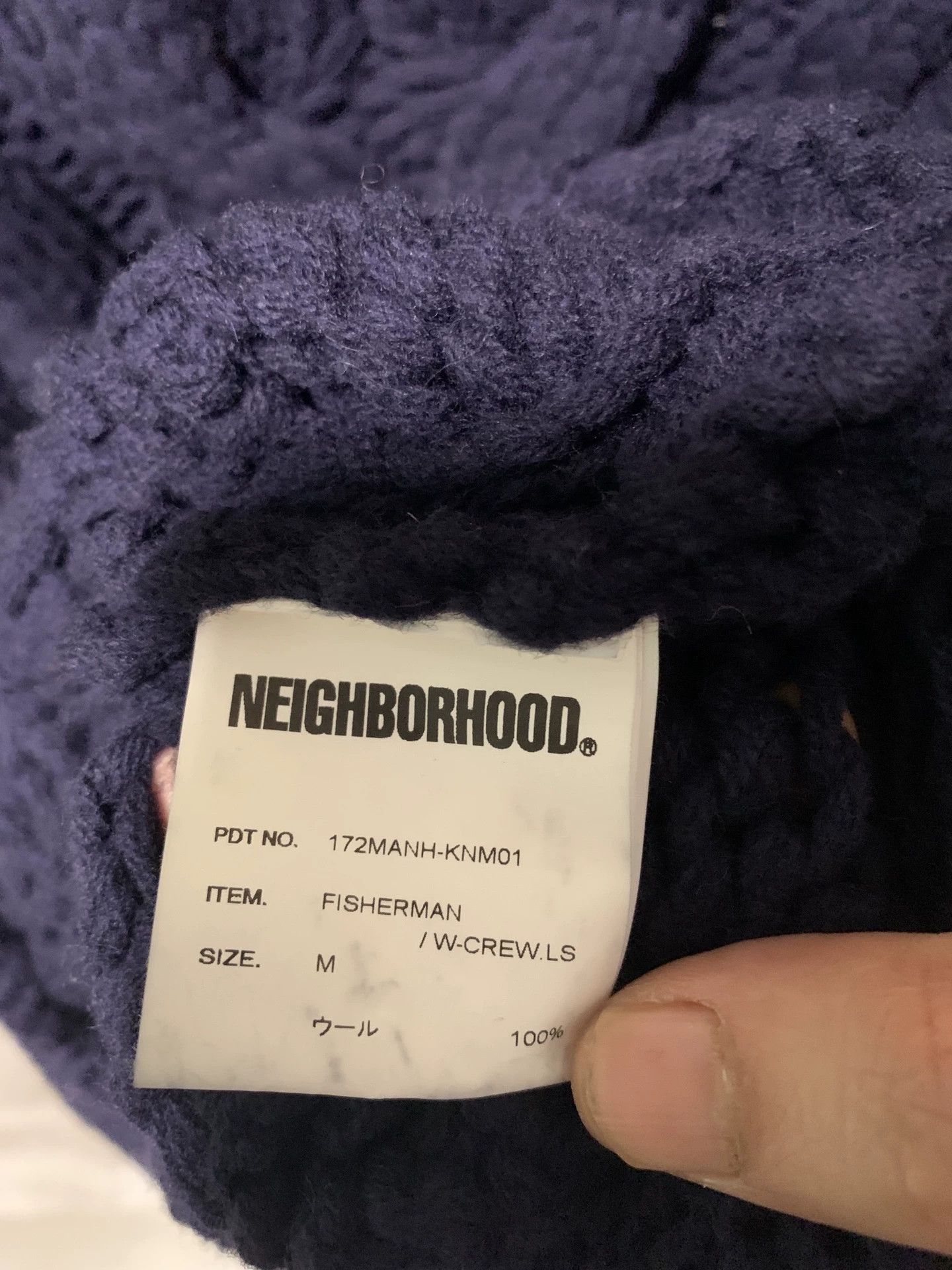 Neighborhood Blue Cable Knit Sweater - Size M Size US M / EU 48-50 / 2 - 6 Thumbnail