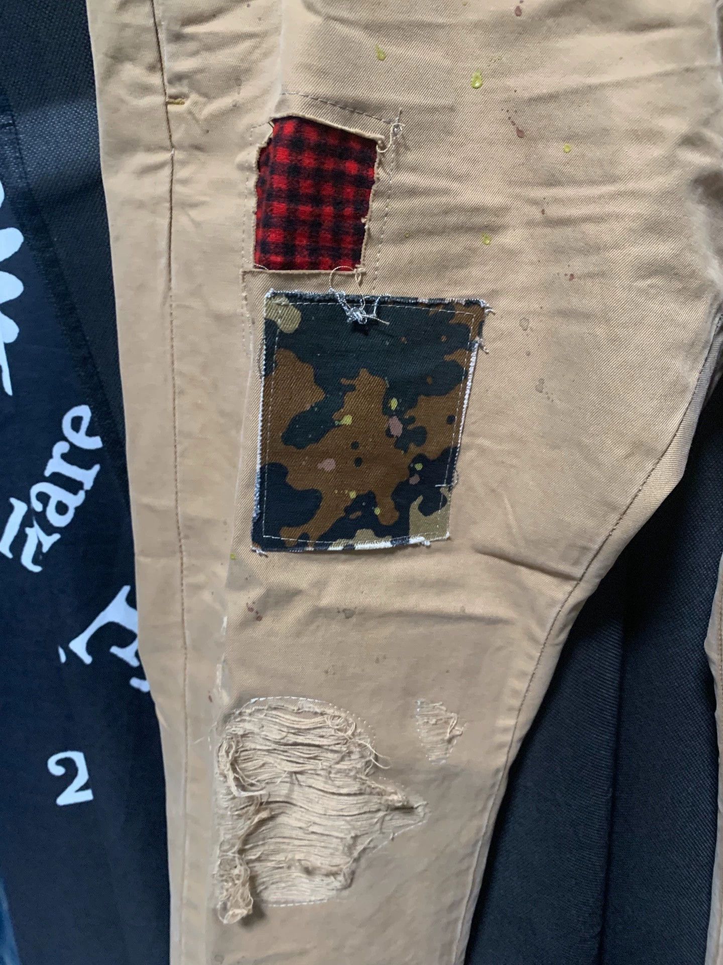 Dsquared2 Beige Distressed Patchwork Casual Pants Size 30 Size US 30 / EU 46 - 3 Thumbnail