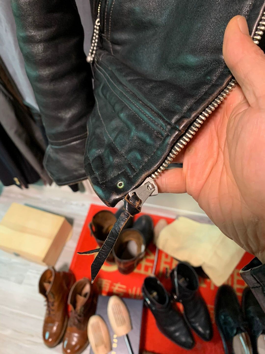 Freewheelers Black Leather Jacket with Zip Pockets Size US XXS / EU 40 - 5 Thumbnail