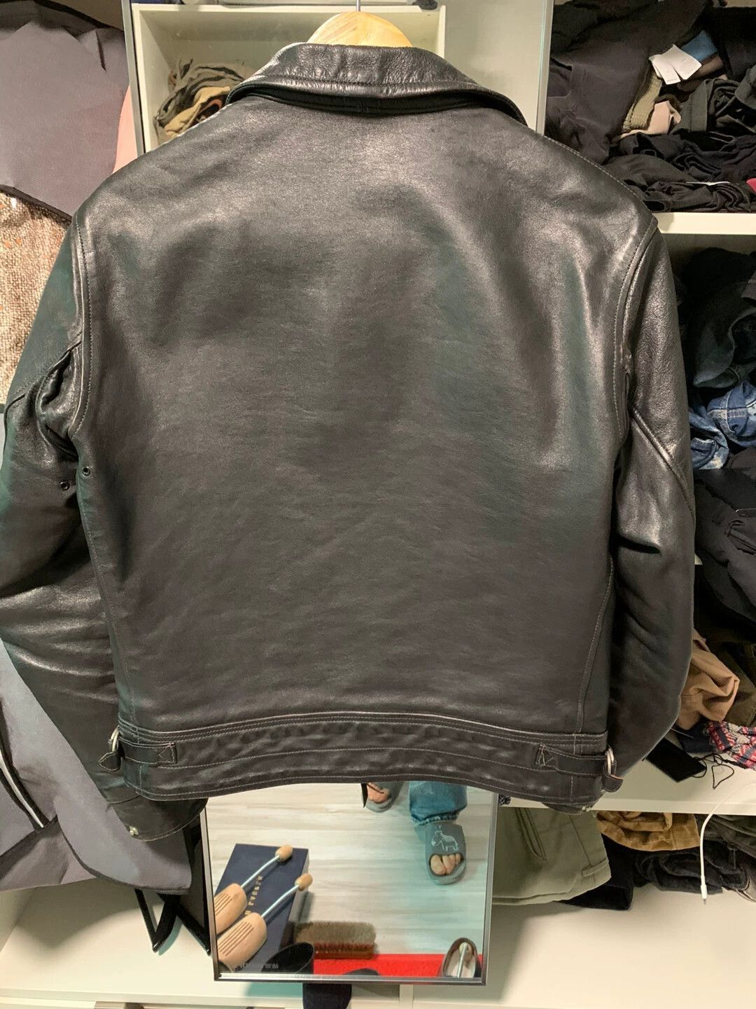 Freewheelers Black Leather Jacket with Zip Pockets Size US XXS / EU 40 - 6 Thumbnail