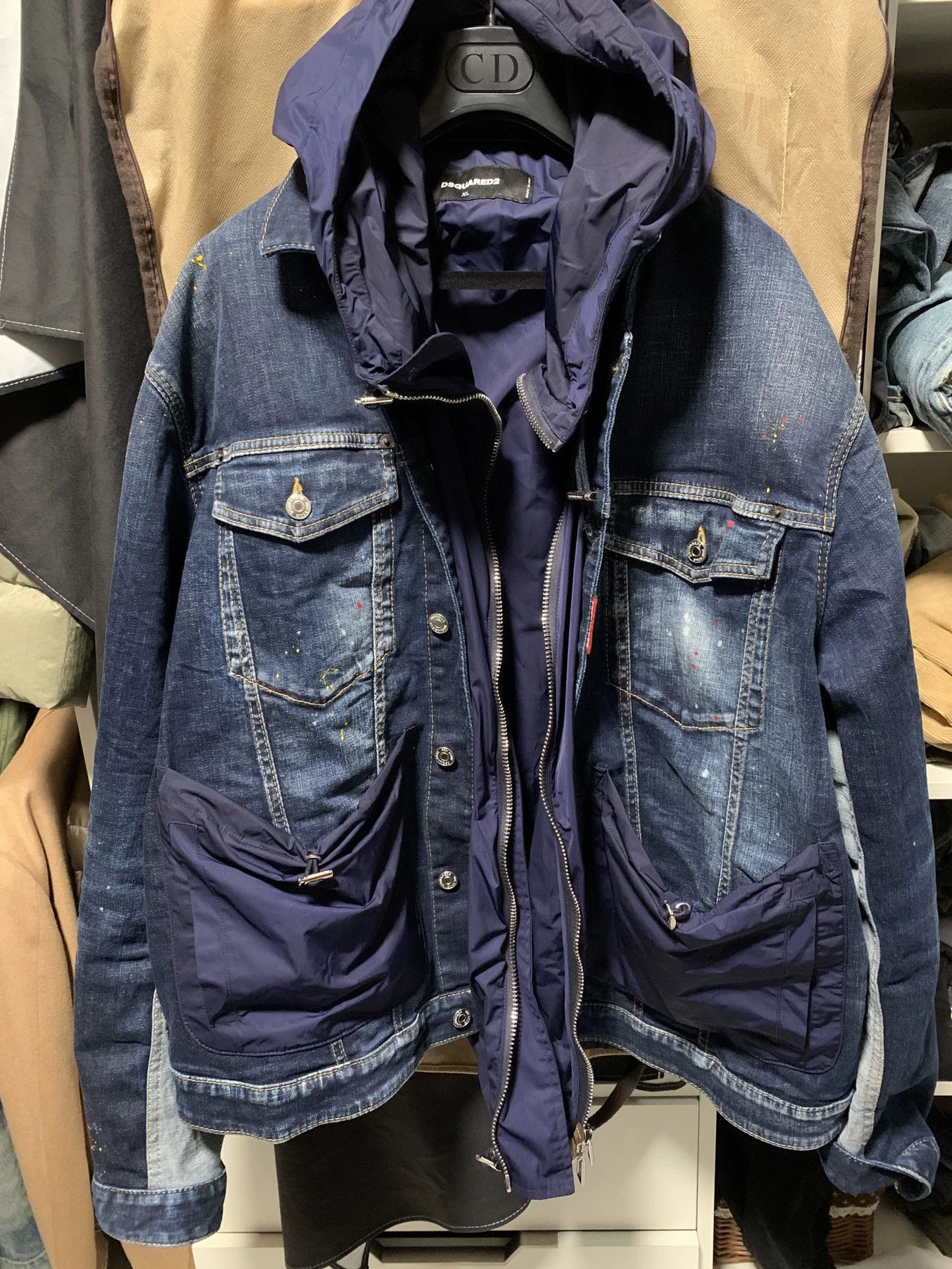 Dsquared2 Blue Denim Jacket (XL) Size US XL / EU 56 / 4 - 2 Thumbnail
