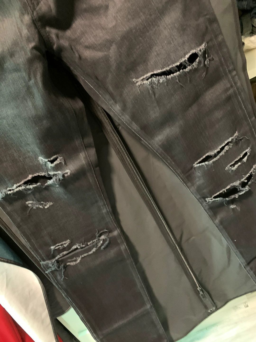Saint Laurent Paris Black Ripped Denim Jeans Size 30 Size US 30 / EU 46 - 2 Thumbnail