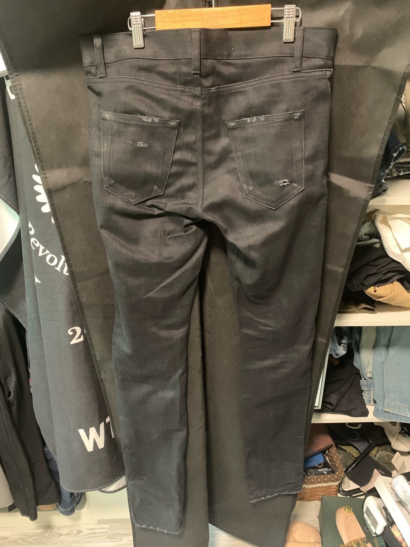 Saint Laurent Paris Black Ripped Denim Jeans Size 30 Size US 30 / EU 46 - 5 Thumbnail