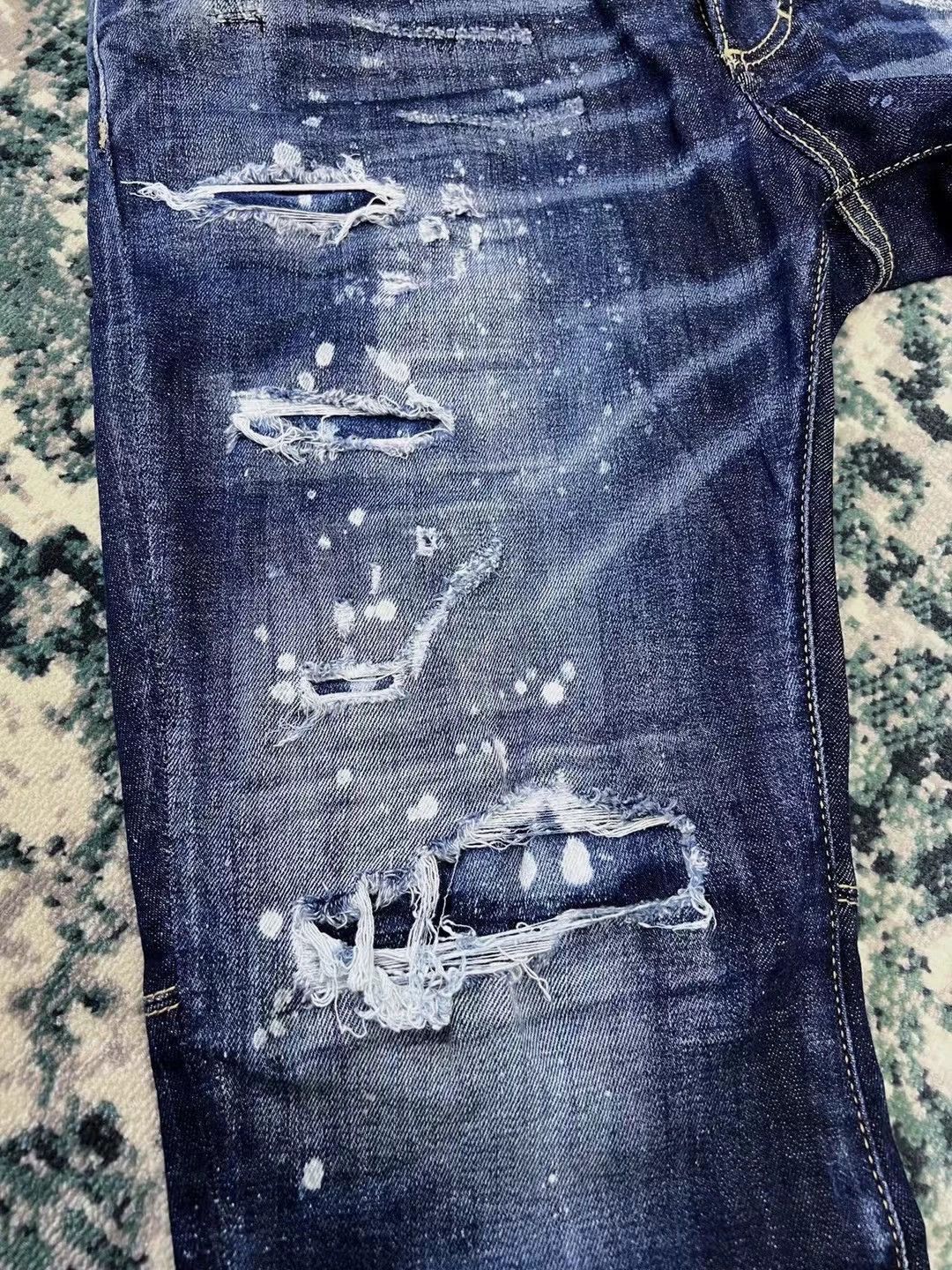 Dsquared2 Blue Distressed Denim Jeans with Paint Splatter Size 28 Size US 28 / EU 44 - 4 Thumbnail
