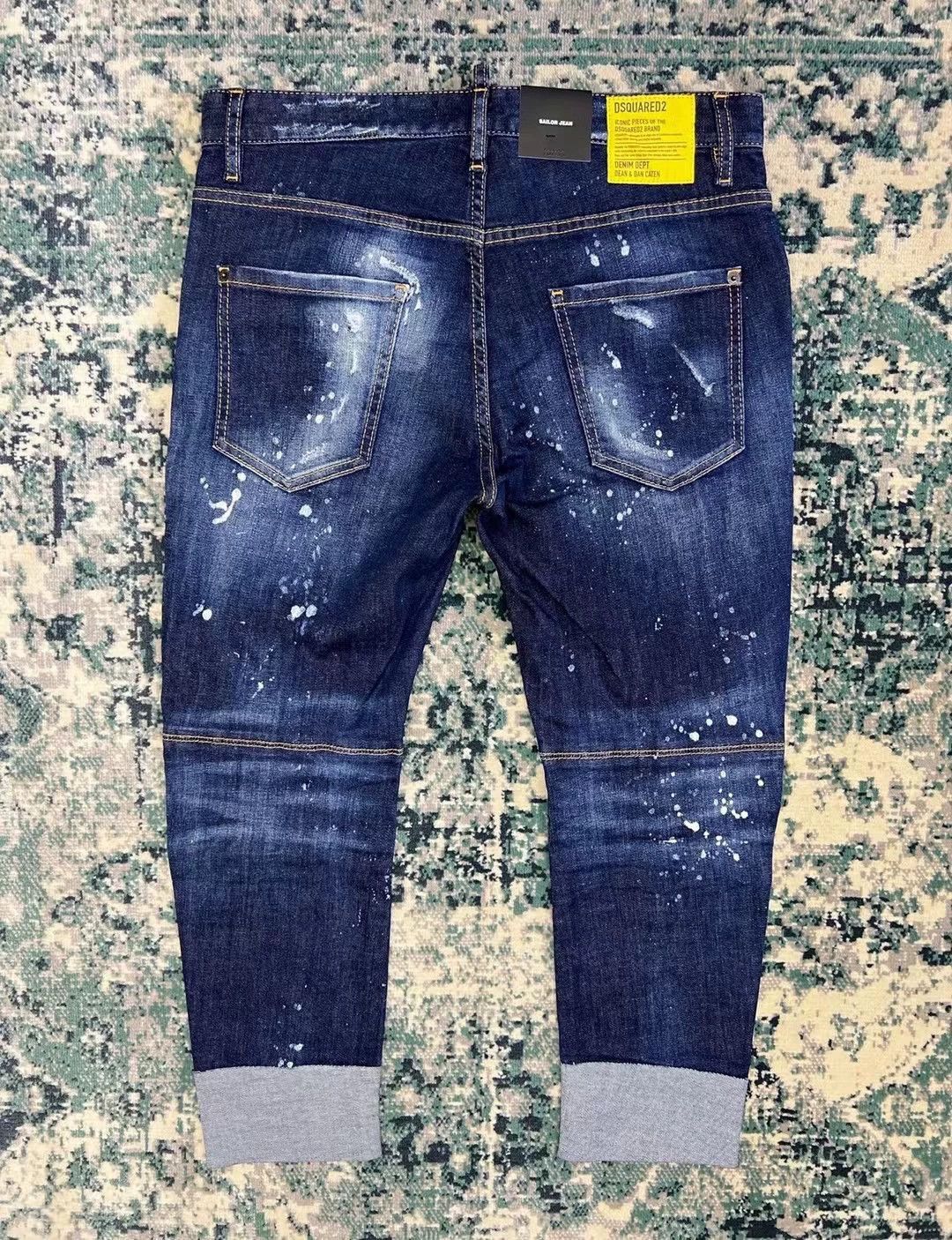 Dsquared2 Blue Distressed Denim Jeans with Paint Splatter Size 28 Size US 28 / EU 44 - 2 Thumbnail