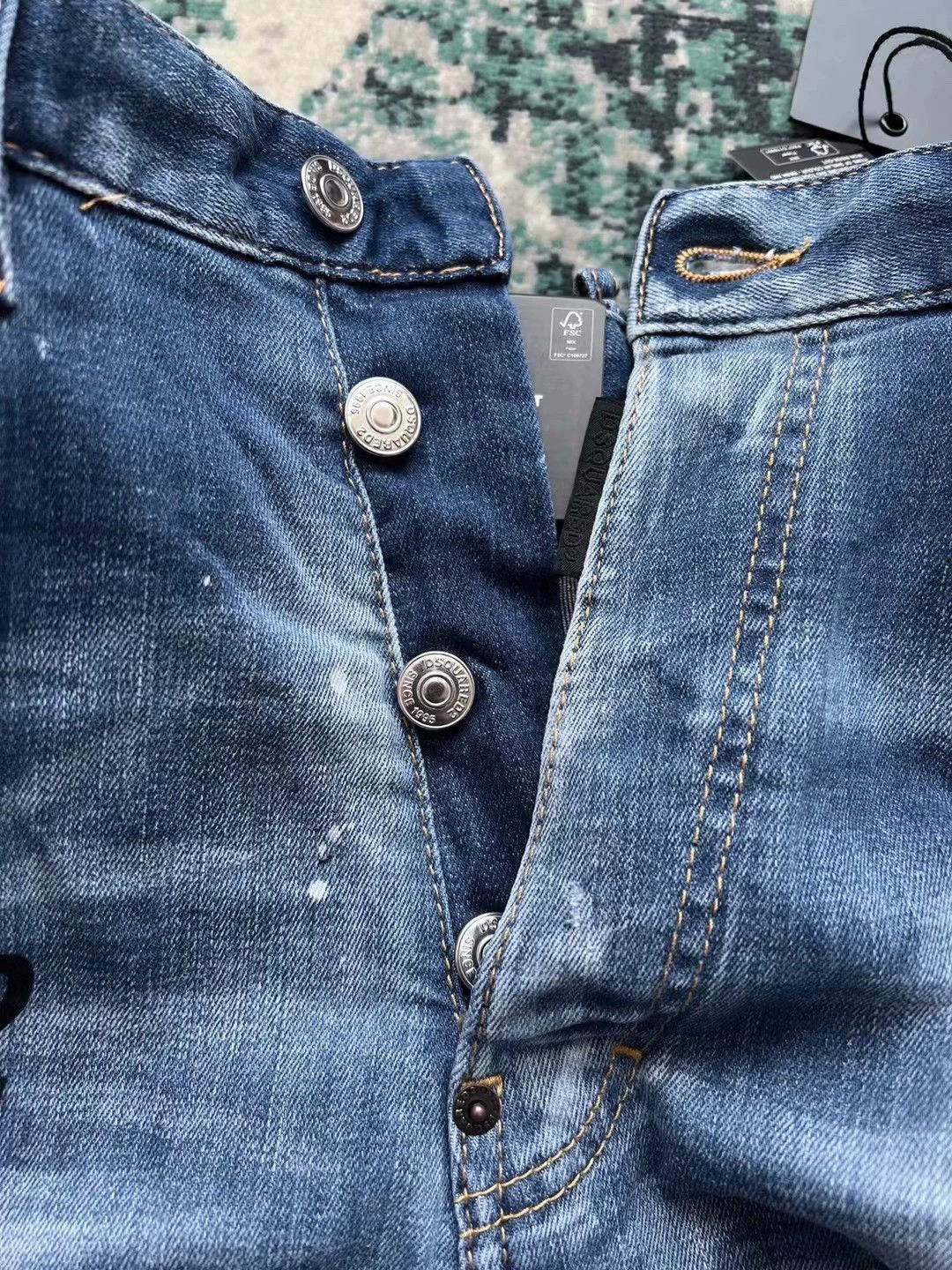 Dsquared2 Blue Denim Shorts with Distressed & Graphic Design Size US 28 / EU 44 - 3 Thumbnail