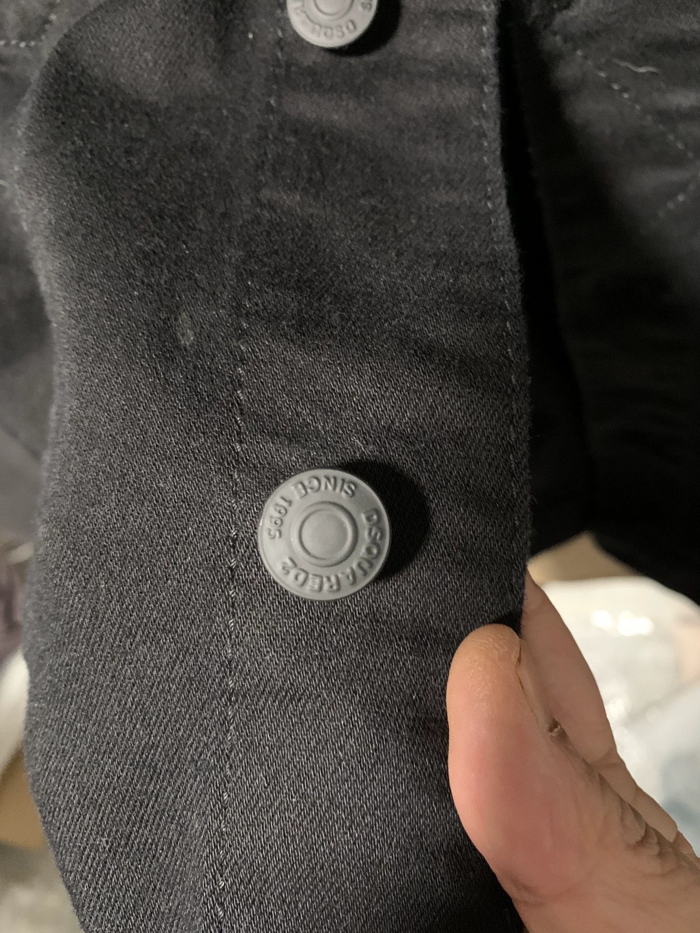 Dsquared2 Black Denim Jacket with Button Closure and Pockets Size US S / EU 44-46 / 1 - 5 Thumbnail