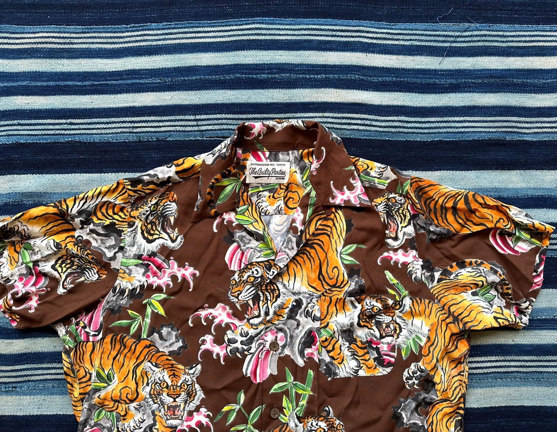 Wacko Maria Brown Tiger Print Short Sleeve Button-Up Shirt Size US M / EU 48-50 / 2 - 4 Thumbnail