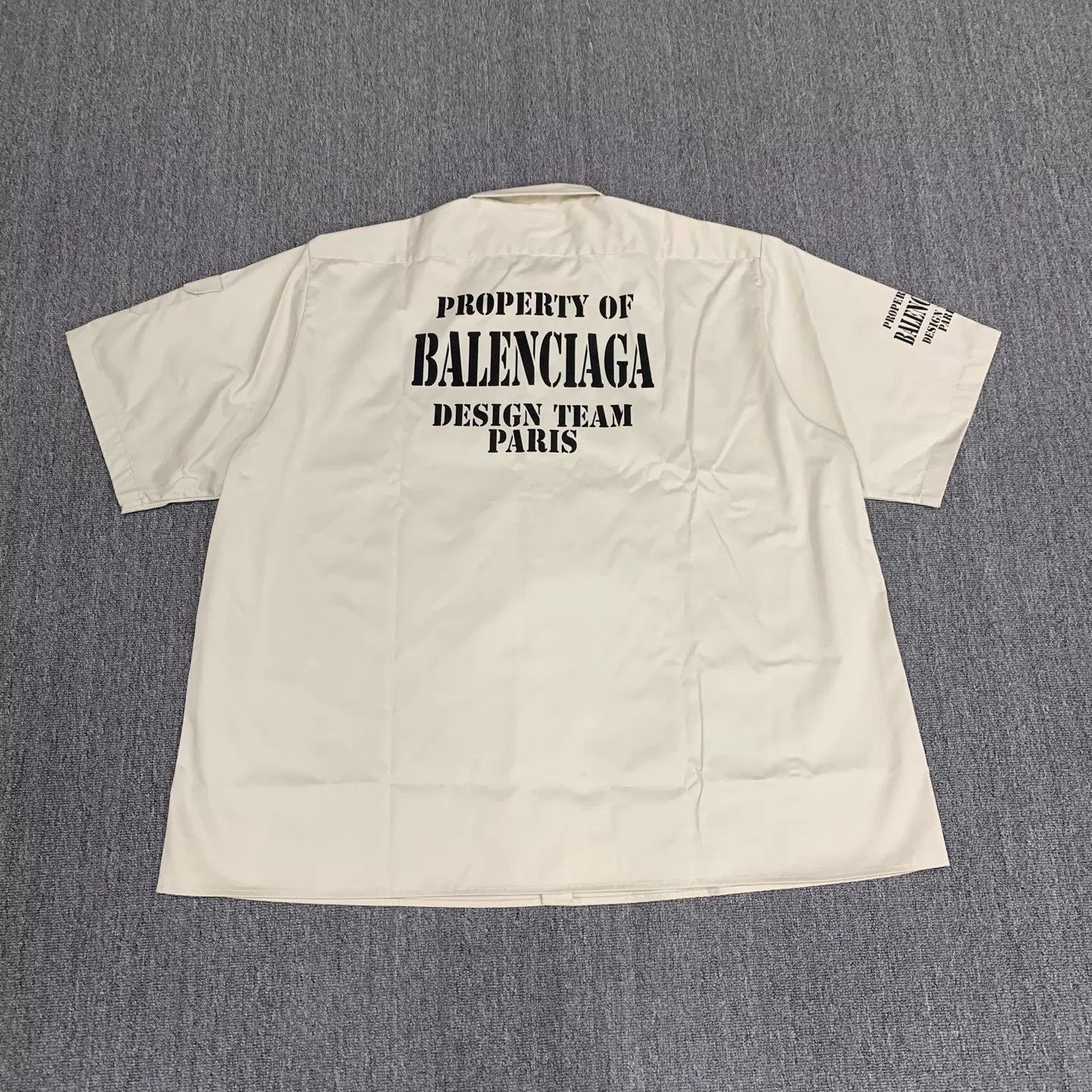 Balenciaga White Short Sleeve Button-Up Shirt with Chest Pocket Size US L / EU 52-54 / 3 - 2 Thumbnail