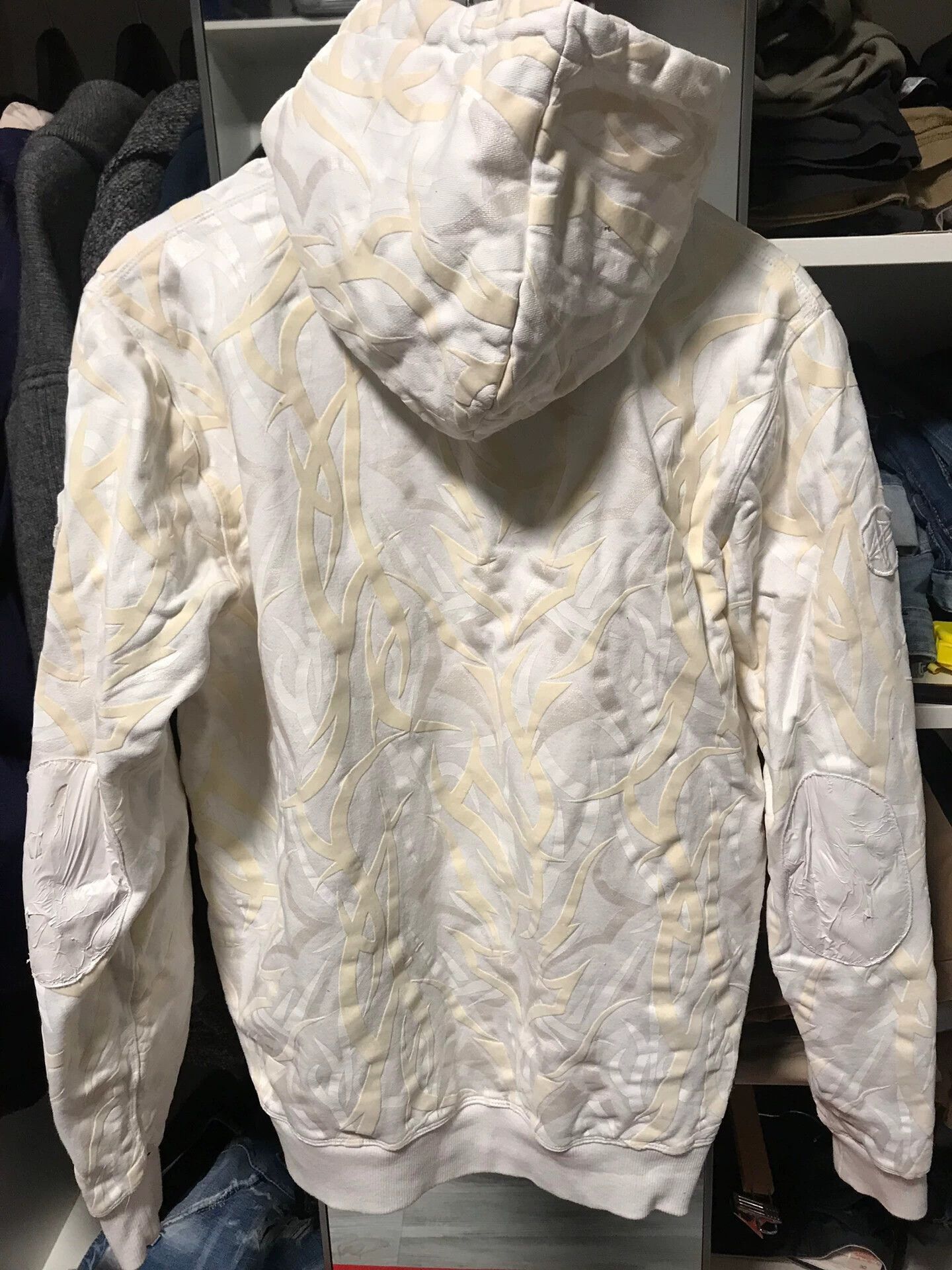 CLOT White Patterned Zip-Up Hoodie Size US M / EU 48-50 / 2 - 3 Thumbnail