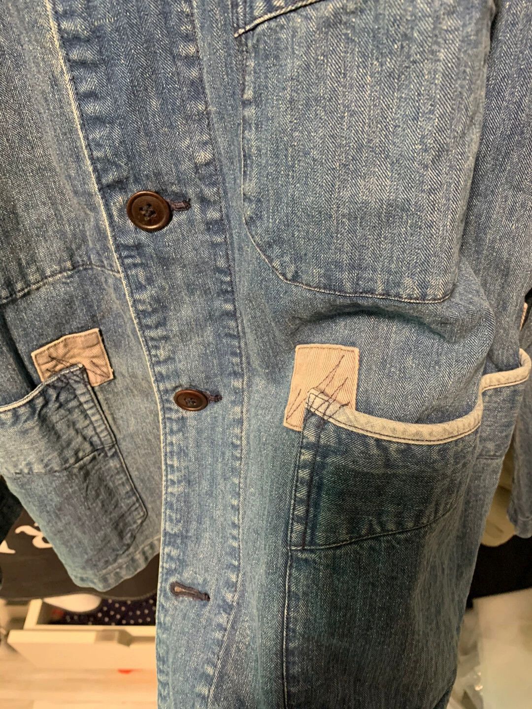 RRL Ralph Lauren Blue Denim Jacket with Button Closure and Patch Pockets Size US S / EU 44-46 / 1 - 3 Thumbnail