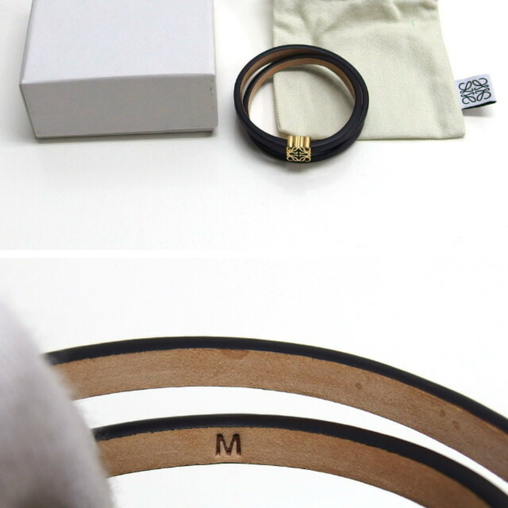 Loewe Loewe Anagram Twist Bangle, Triple Strand Bracelet, Black Size ONE SIZE - 3 Thumbnail