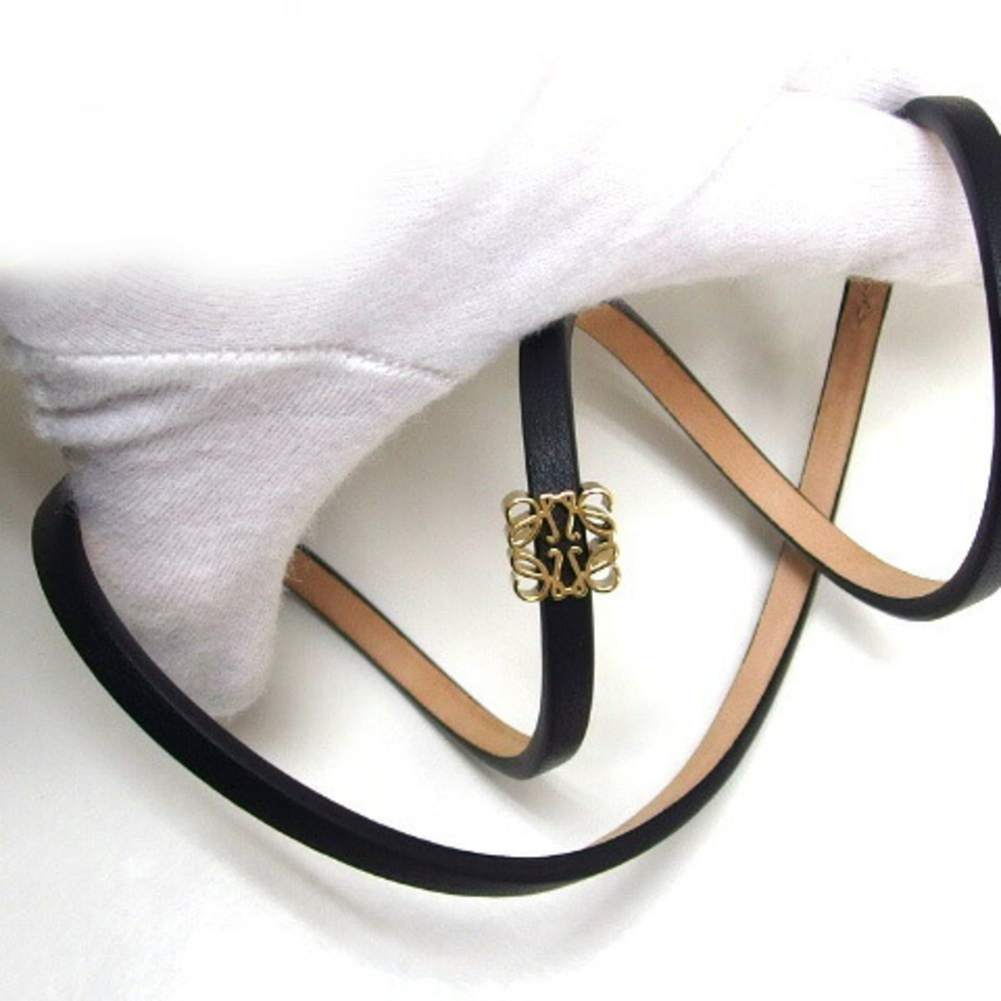 Loewe Loewe Anagram Twist Bangle, Triple Strand Bracelet, Black Size ONE SIZE - 6 Thumbnail