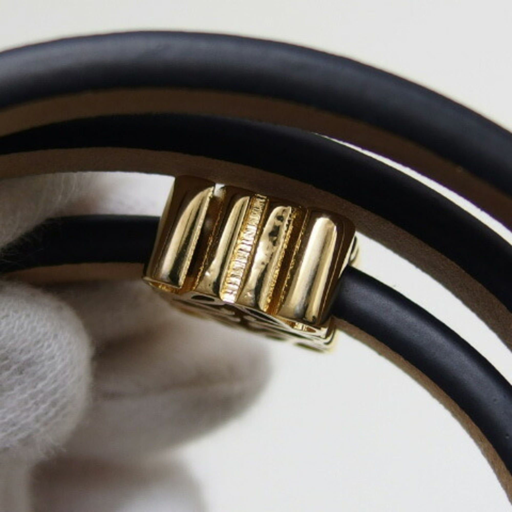 Loewe Loewe Anagram Twist Bangle, Triple Strand Bracelet, Black Size ONE SIZE - 9 Thumbnail