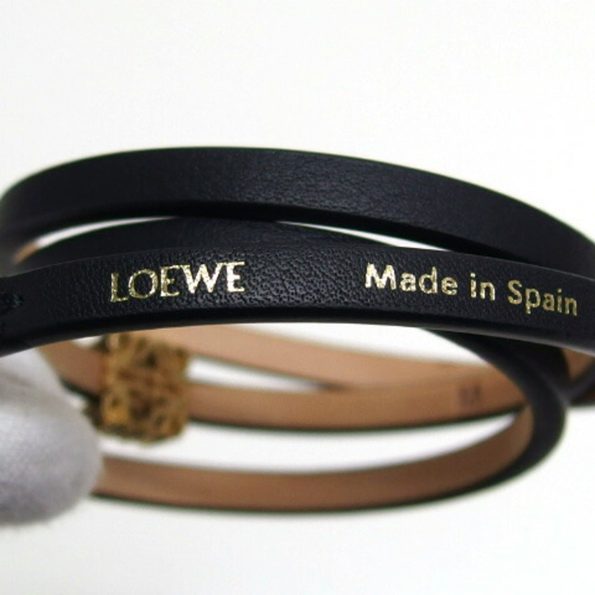 Loewe Loewe Anagram Twist Bangle, Triple Strand Bracelet, Black Size ONE SIZE - 7 Thumbnail