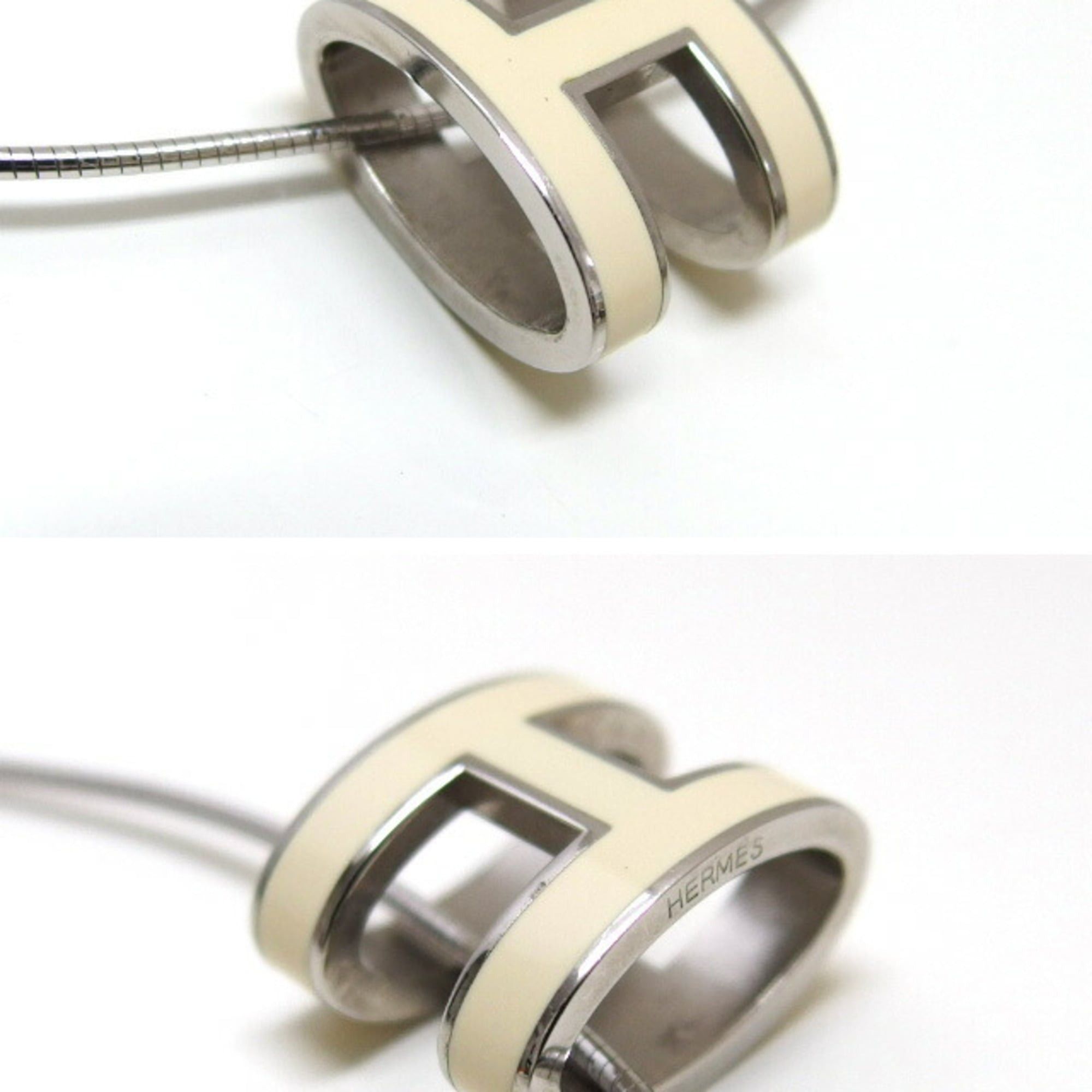 Hermes Hermes Pop H Silver Chain Necklace, White Size ONE SIZE - 5 Thumbnail