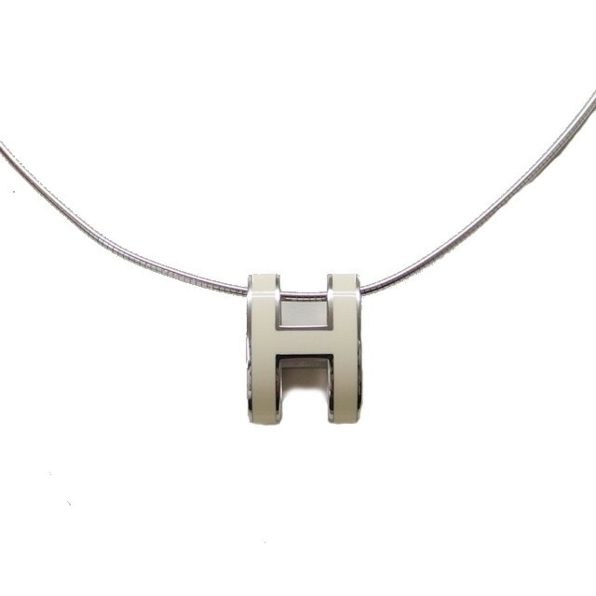 Hermes Hermes Pop H Silver Chain Necklace, White Size ONE SIZE - 2 Thumbnail
