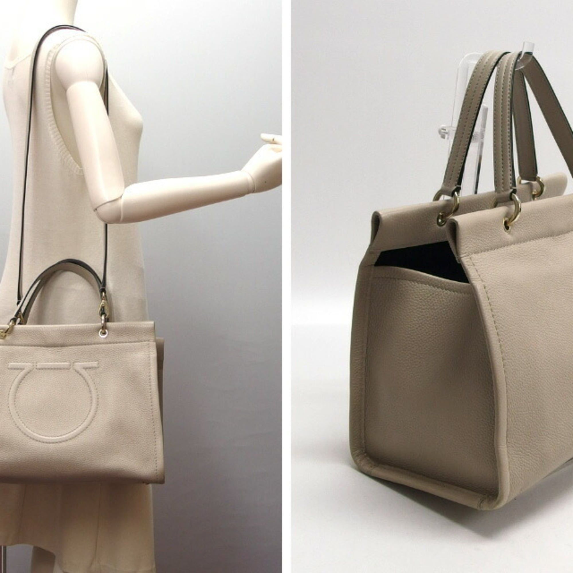 Salvatore Ferragamo Salvatore Ferragamo Gancini Tote Bag, Grain Leather Size ONE SIZE - 3 Thumbnail