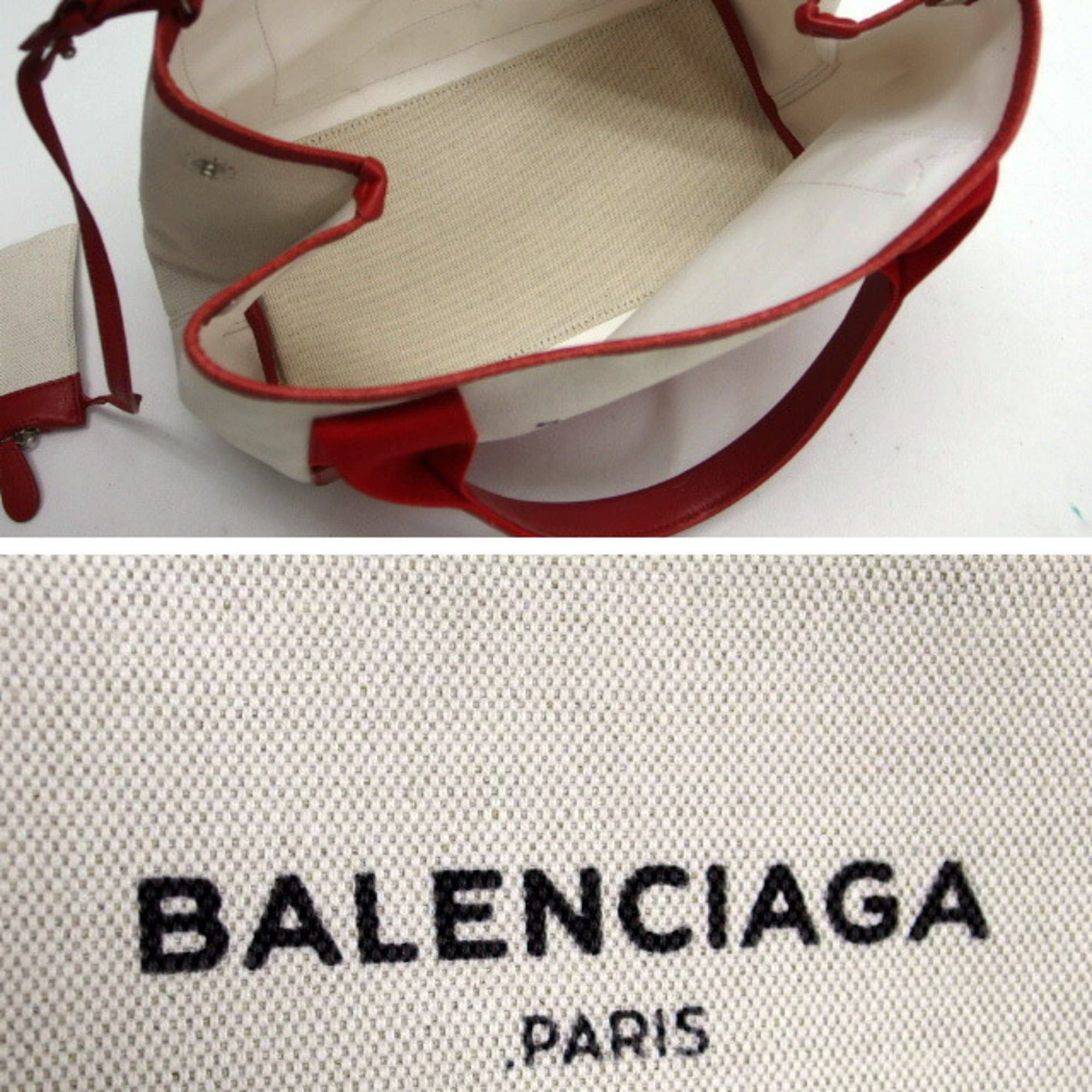 Balenciaga Balenciaga Navy Cabas S Tote Bag, White x Red Size ONE SIZE - 5 Thumbnail