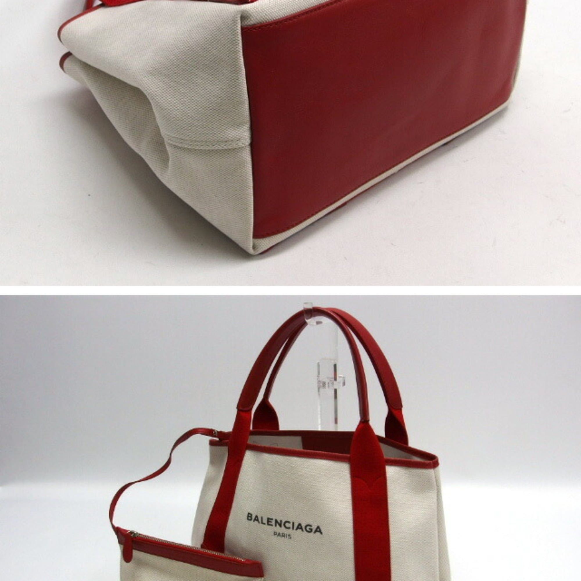 Balenciaga Balenciaga Navy Cabas S Tote Bag, White x Red Size ONE SIZE - 4 Thumbnail