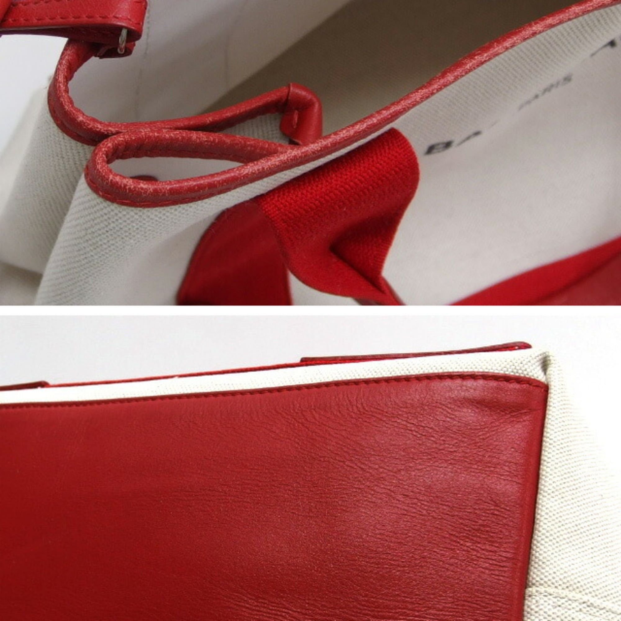 Balenciaga Balenciaga Navy Cabas S Tote Bag, White x Red Size ONE SIZE - 9 Thumbnail