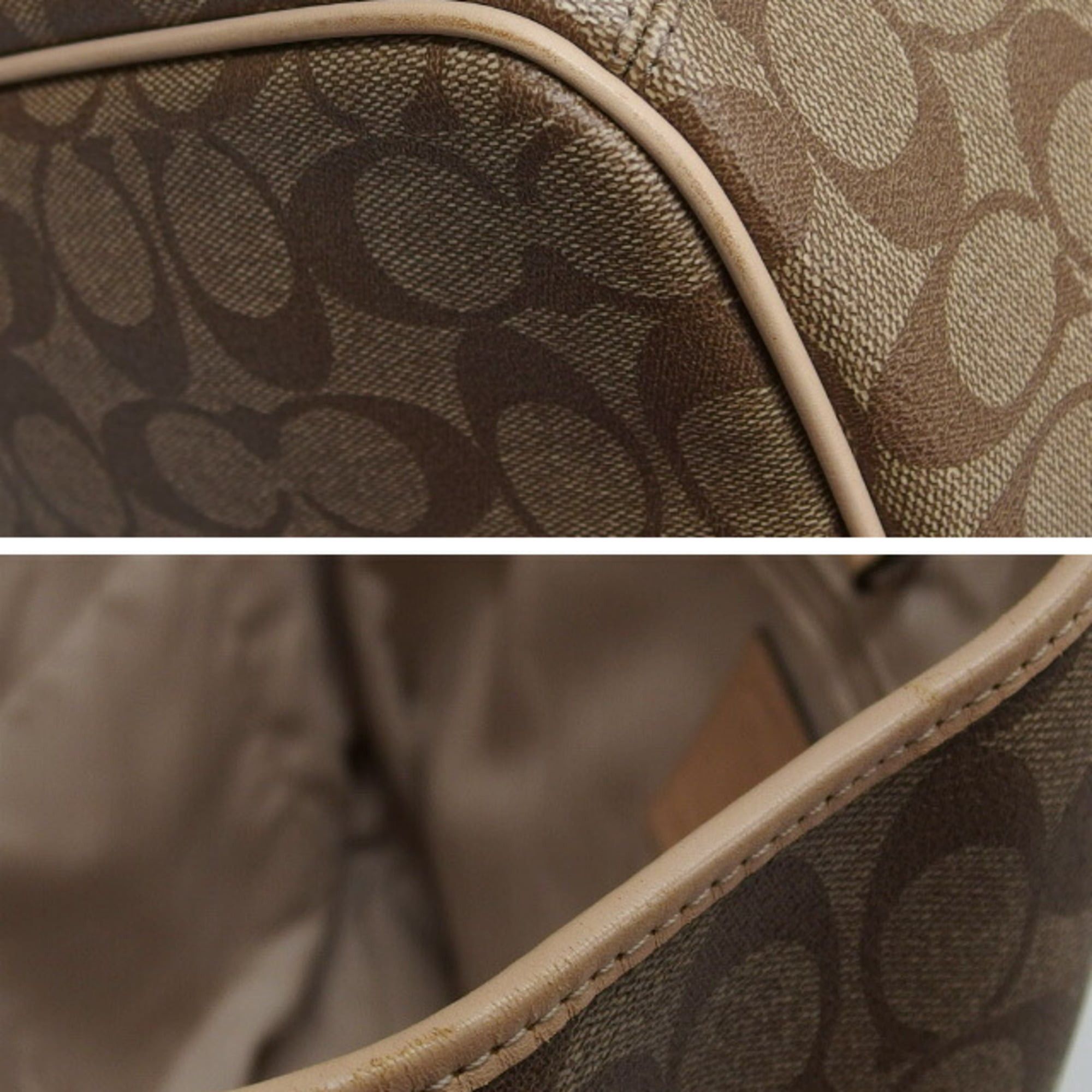 Coach Coach Signature Tote Bag, Beige x Brown Size ONE SIZE - 7 Thumbnail