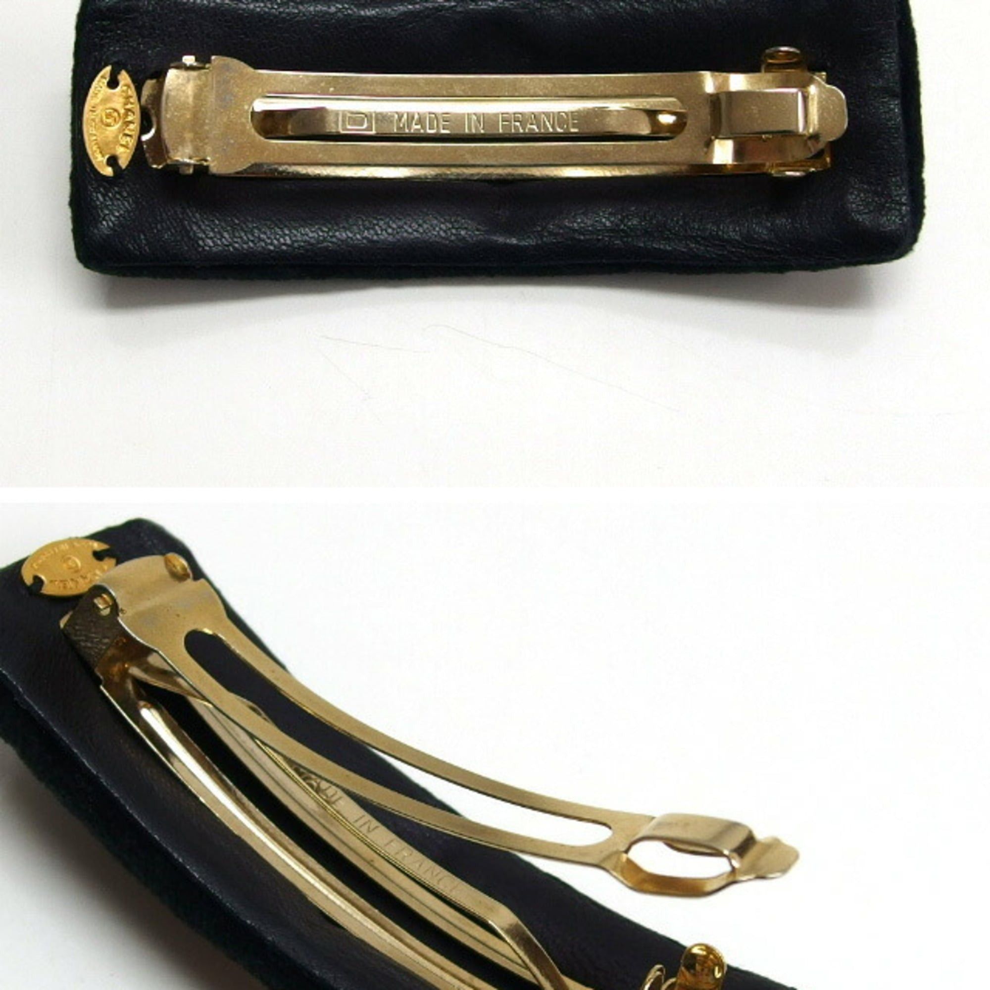 Chanel Chanel Turnlock Coco Mark Velour Barrette, Black Size ONE SIZE - 4 Thumbnail