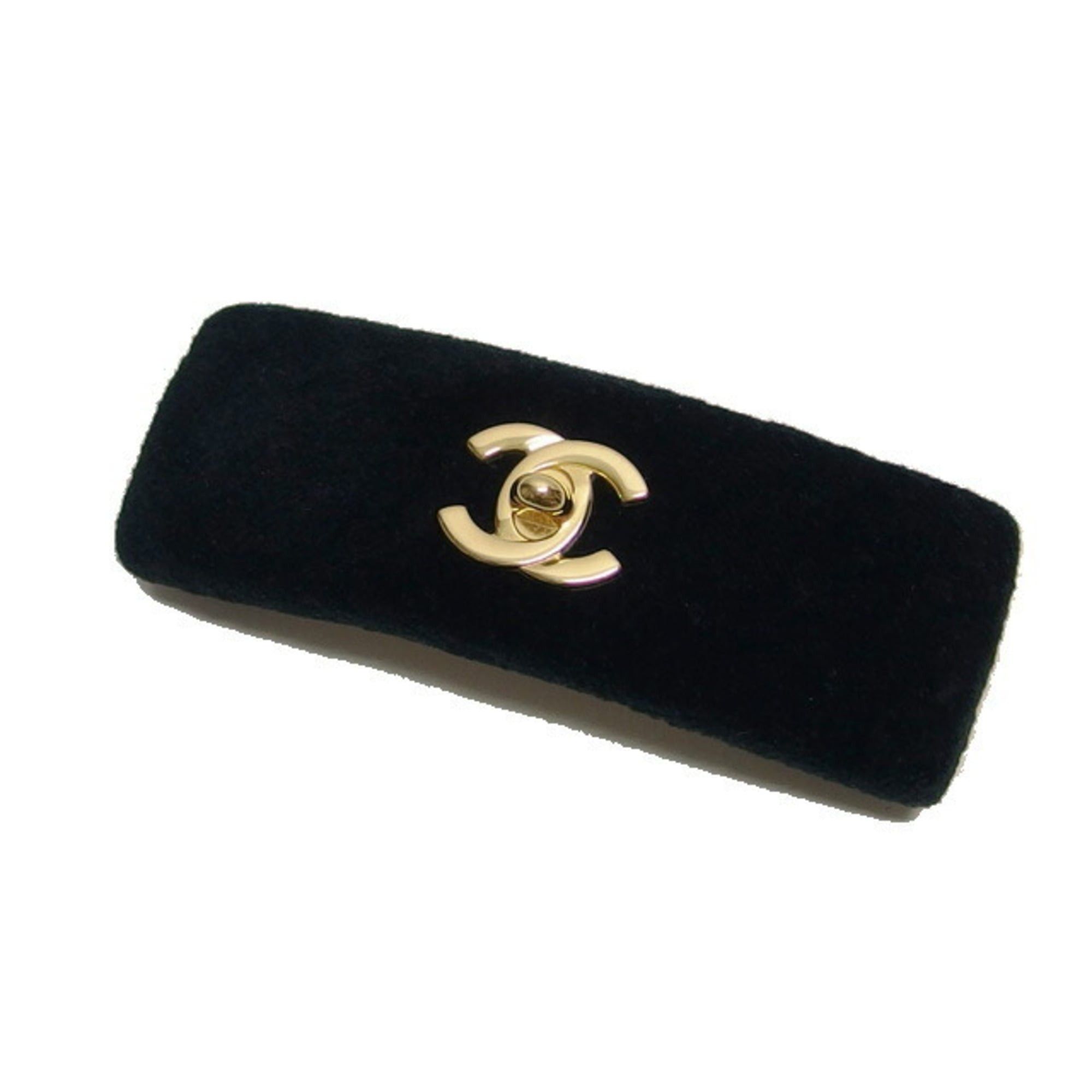 Chanel Chanel Turnlock Coco Mark Velour Barrette, Black Size ONE SIZE - 2 Thumbnail