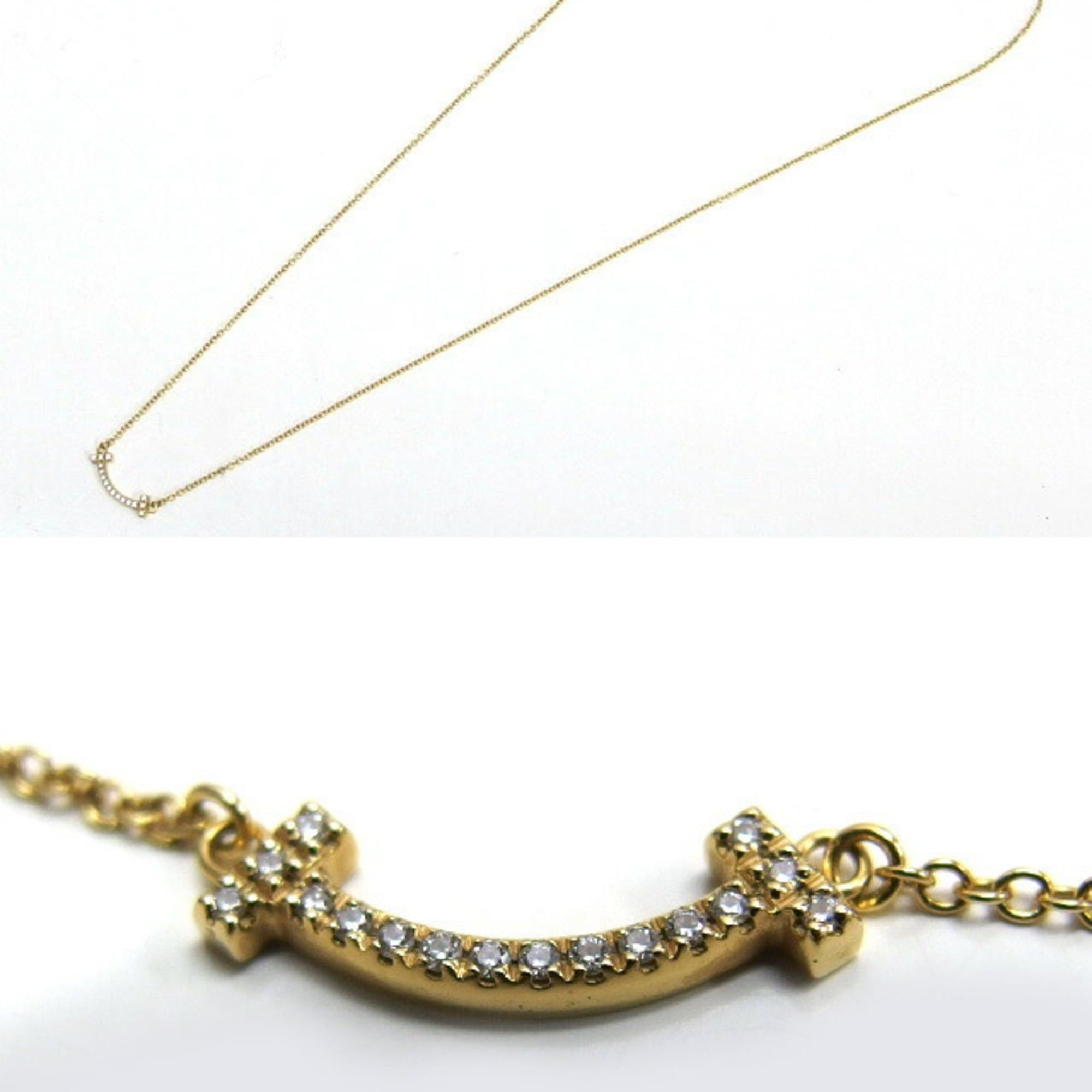 Tiffany & Co. Tiffany & Co. T Smile Pendant Mini, Pave Diamonds, 18K Yellow Gold Size ONE SIZE - 4 Thumbnail
