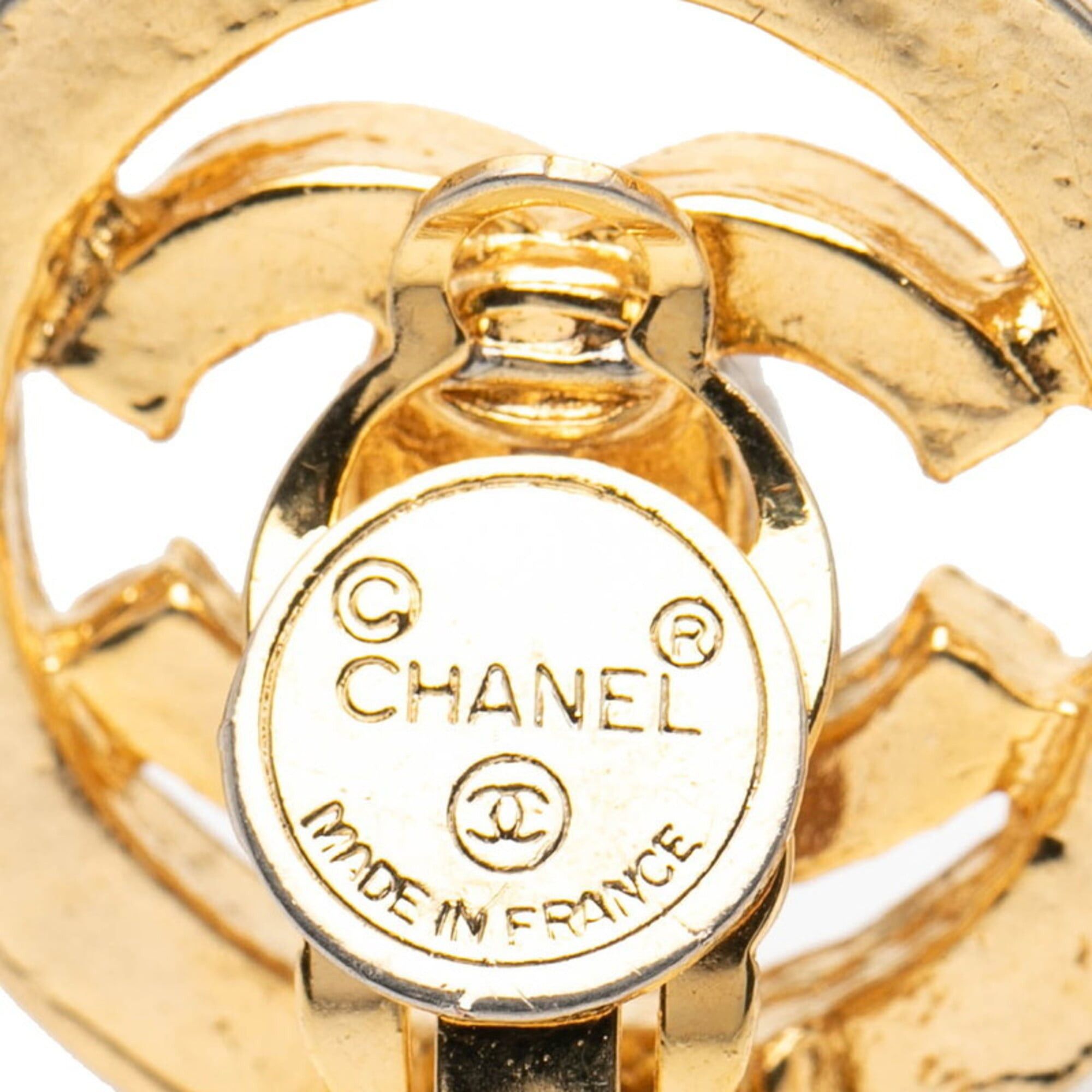 Chanel Chanel Coco Mark Earrings, Gold Plated, Rhinestone, Women's CHANEL Size ONE SIZE - 3 Thumbnail