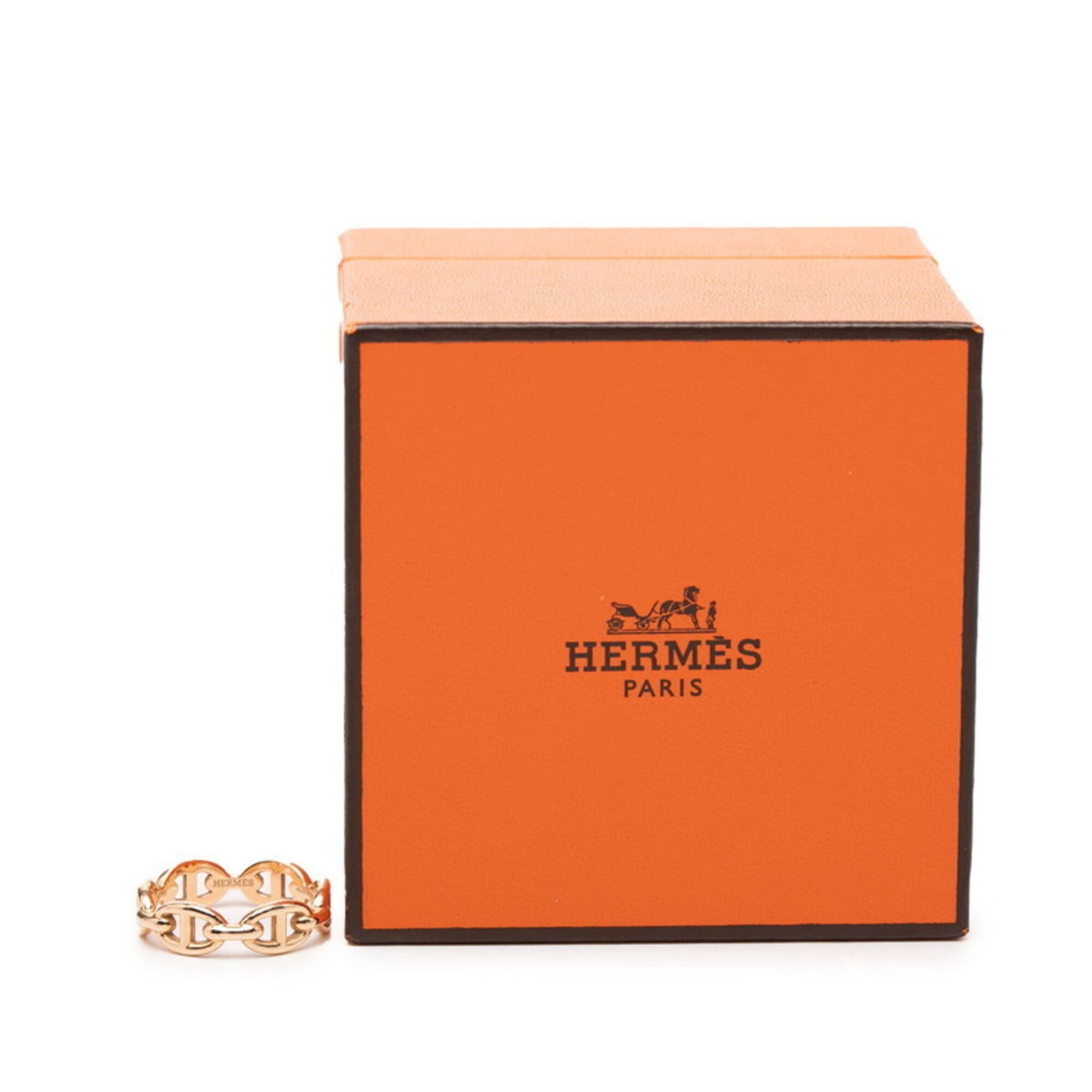 Hermes Hermes Chaine d'Ancre Enchainée Ring, Size #55, 18KPG Pink Gold, Women's. Size ONE SIZE - 7 Thumbnail