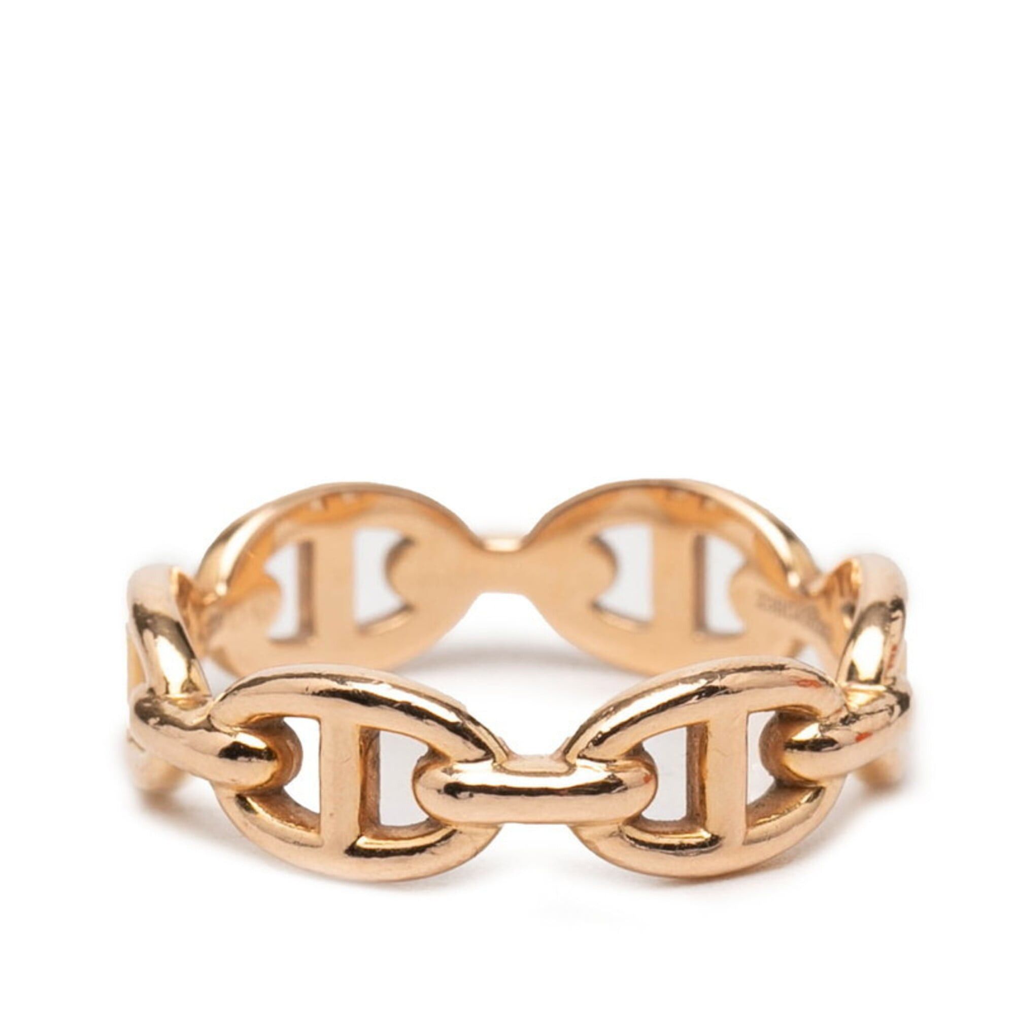 Hermes Hermes Chaine d'Ancre Enchainée Ring, Size #55, 18KPG Pink Gold, Women's. Size ONE SIZE - 3 Thumbnail