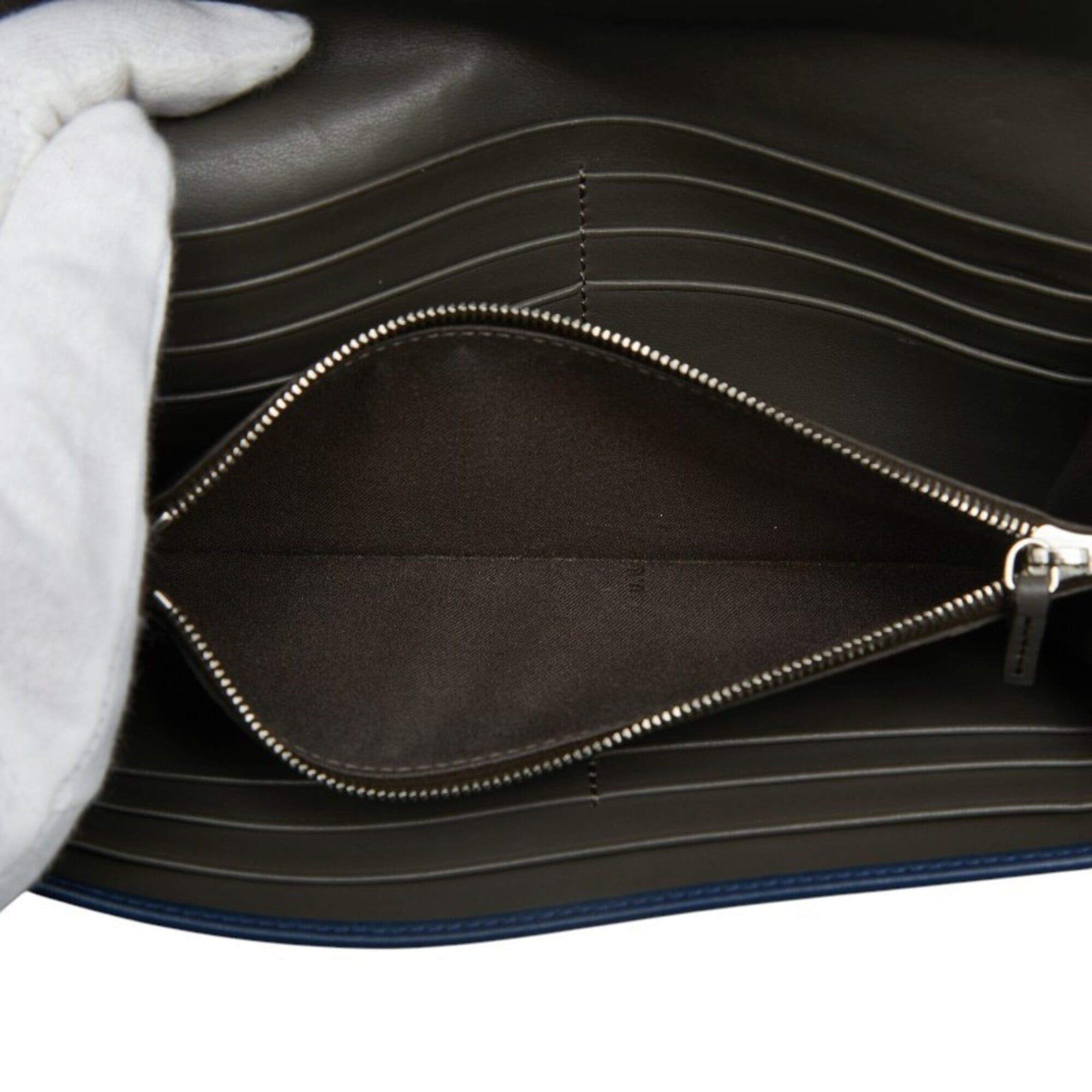 Fendi Fendi Peekaboo Long Wallet 8M0377 Blue Leather Women's FENDI Size ONE SIZE - 7 Thumbnail