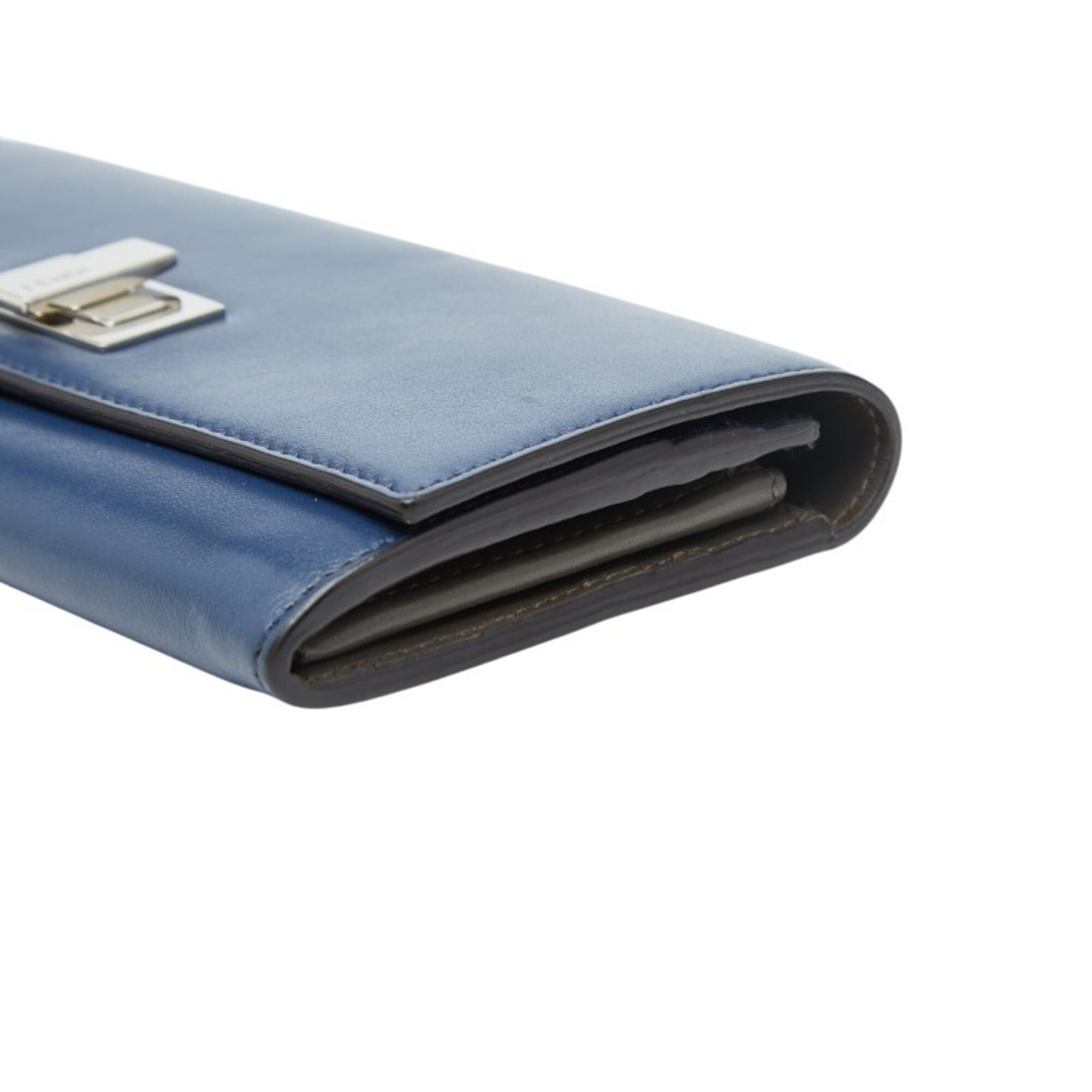Fendi Fendi Peekaboo Long Wallet 8M0377 Blue Leather Women's FENDI Size ONE SIZE - 5 Thumbnail