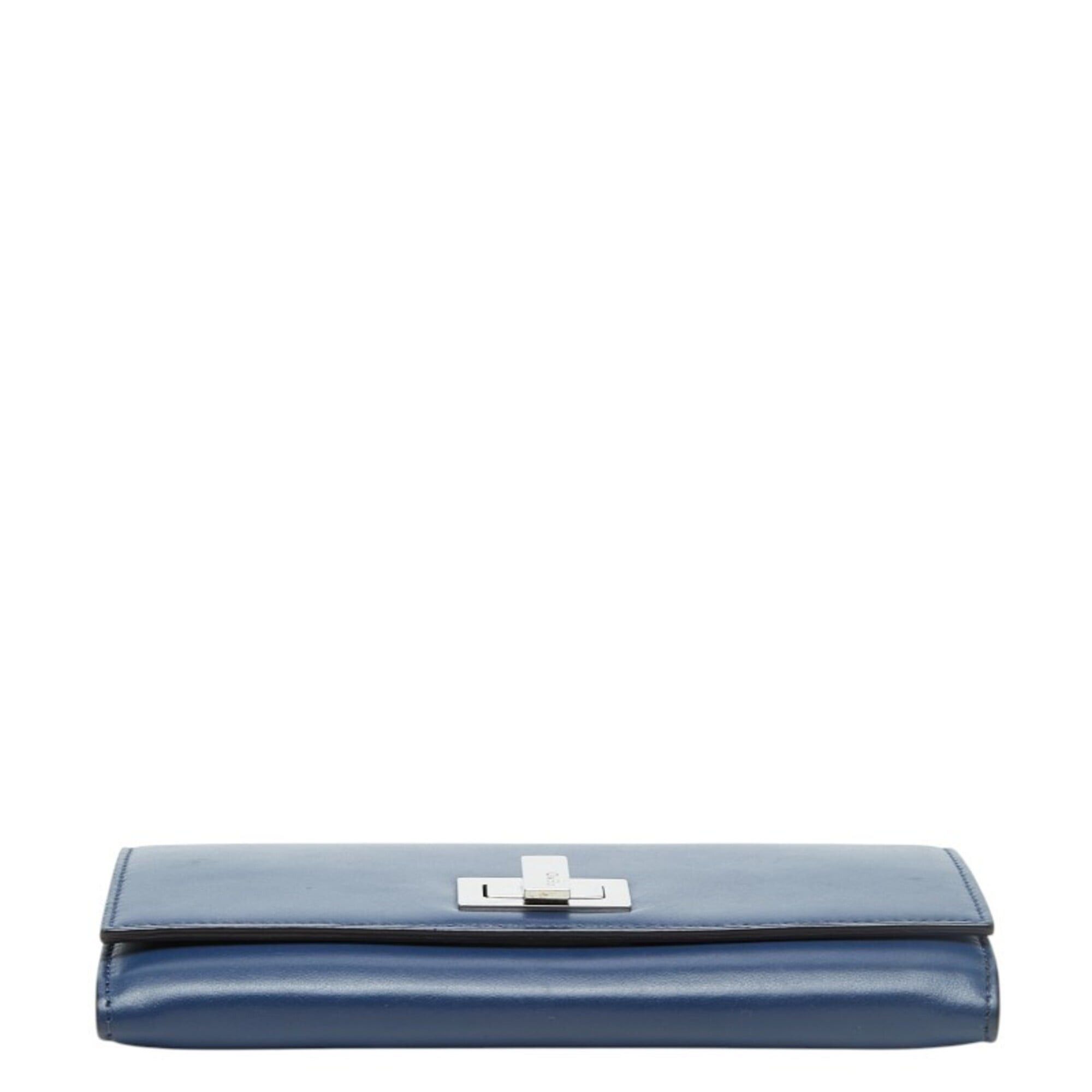 Fendi Fendi Peekaboo Long Wallet 8M0377 Blue Leather Women's FENDI Size ONE SIZE - 3 Thumbnail