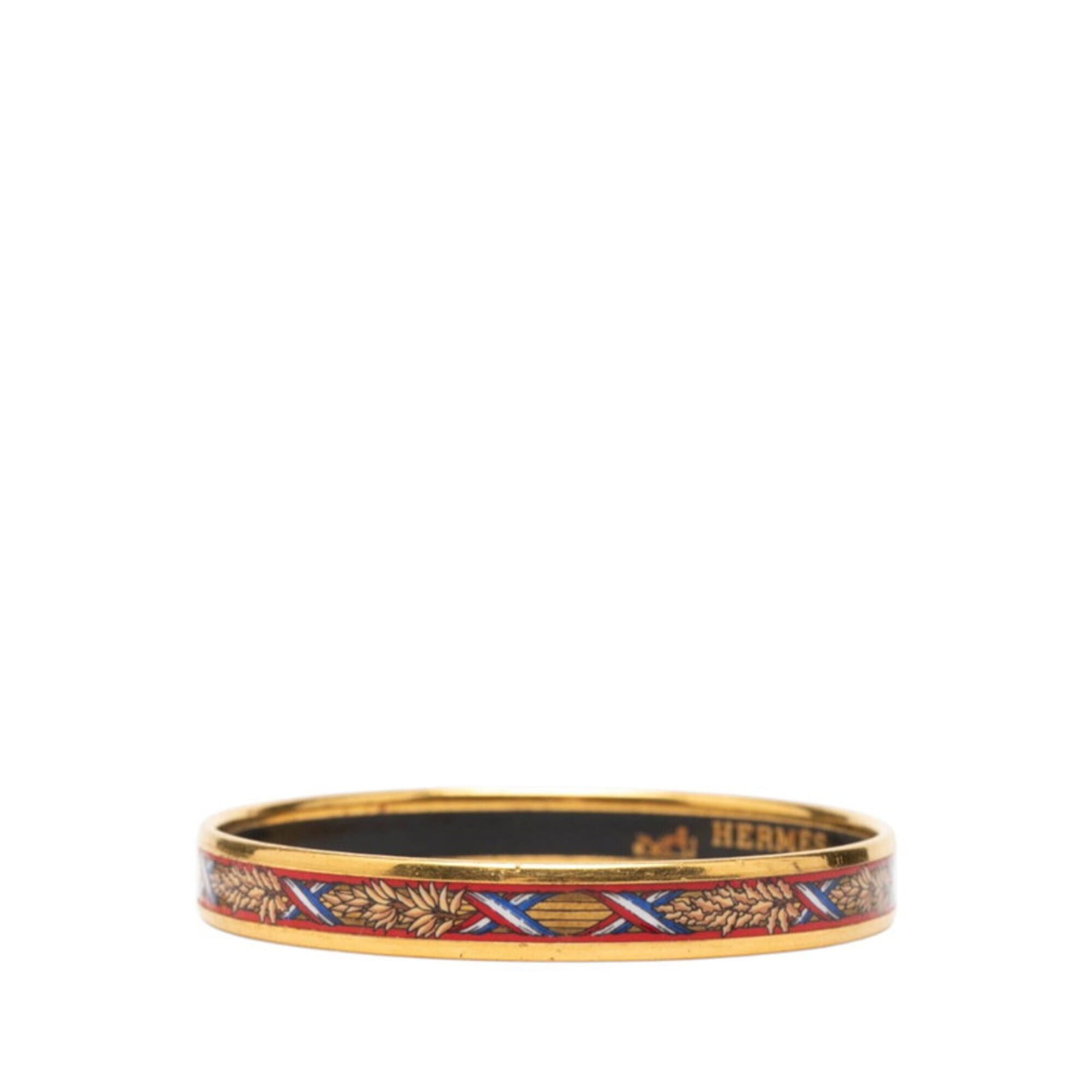 Hermes Hermes Email PM Cloisonné Bangle, Gold and Red Plated, Women's Size ONE SIZE - 2 Thumbnail