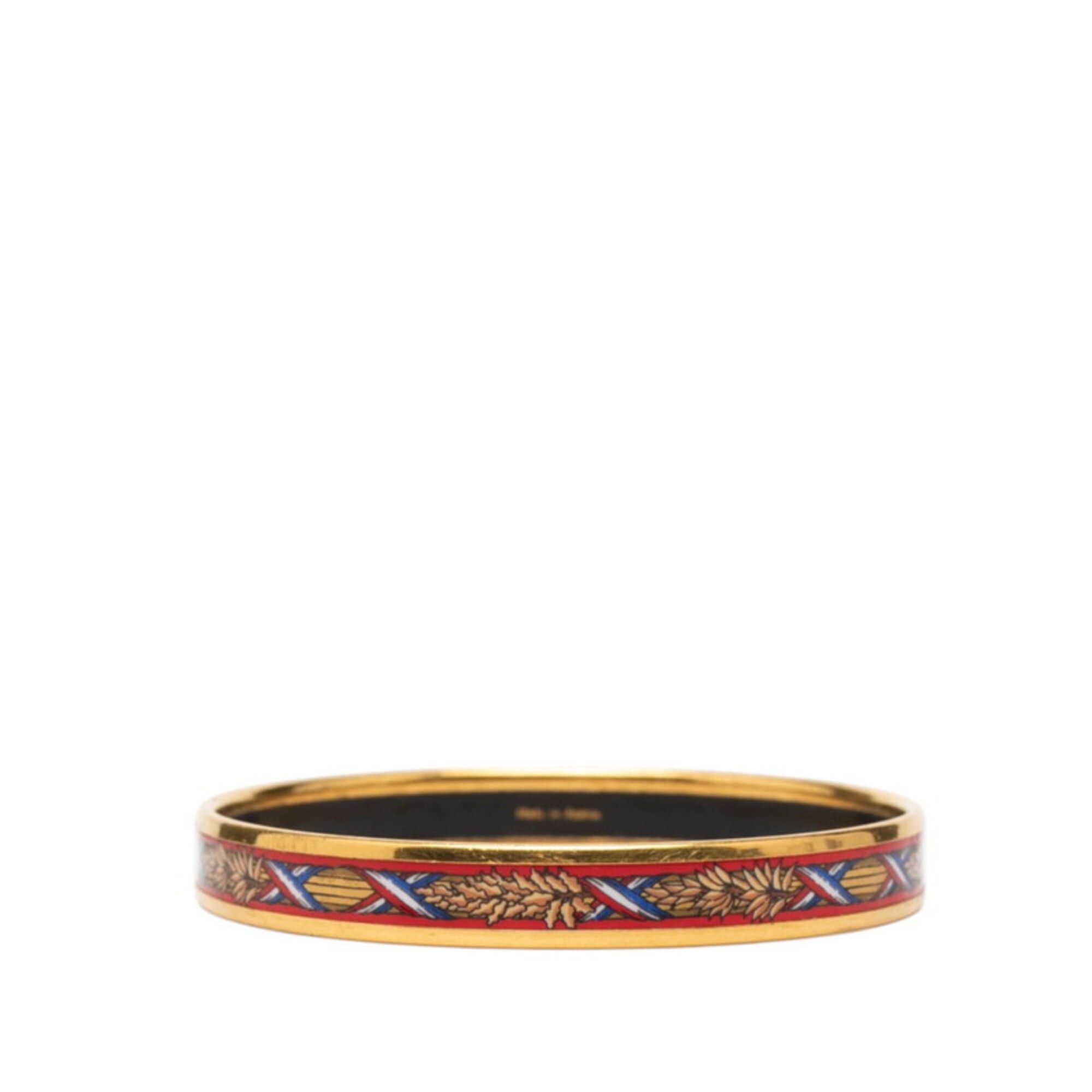 Hermes Hermes Email PM Cloisonné Bangle, Gold and Red Plated, Women's Size ONE SIZE - 3 Thumbnail