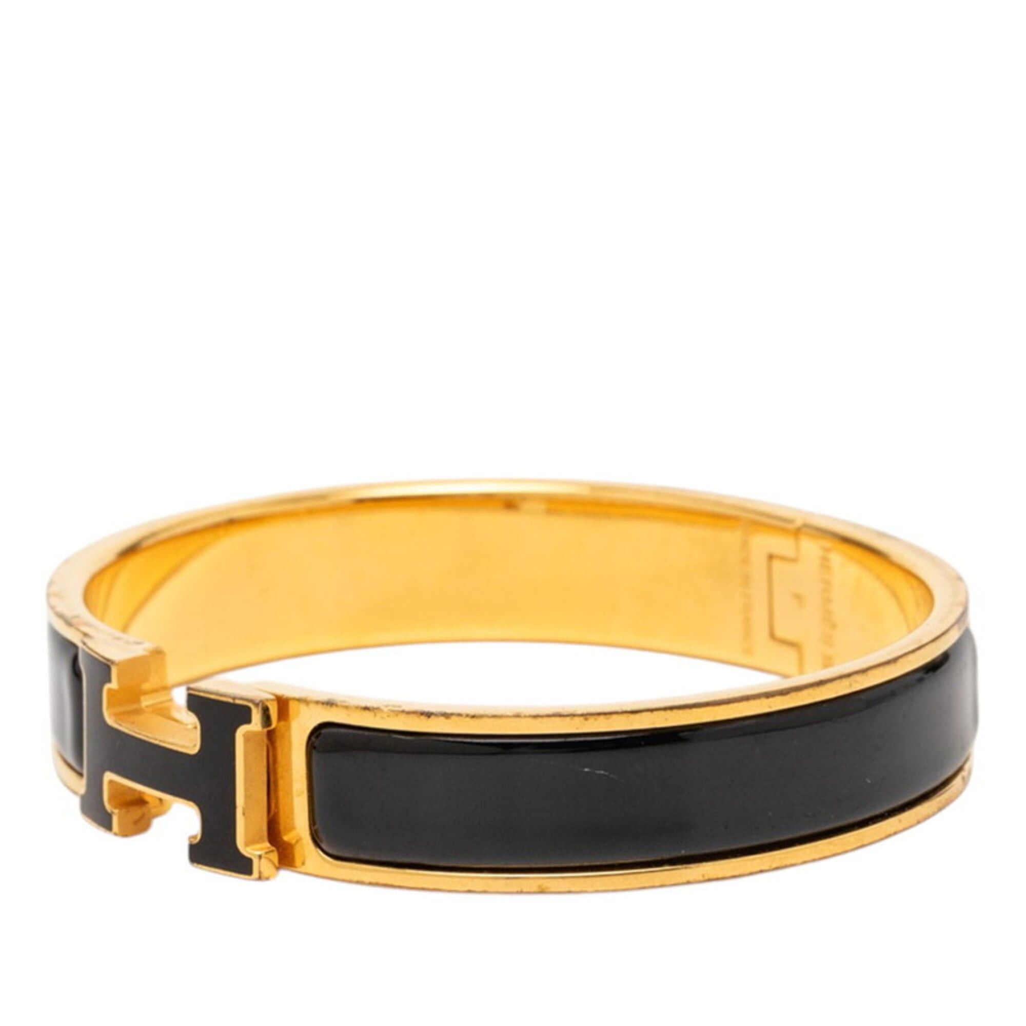 Hermes Hermes Click H PM Glitter Bangle Gold Black Plated Women's HERMES Size ONE SIZE - 2 Thumbnail