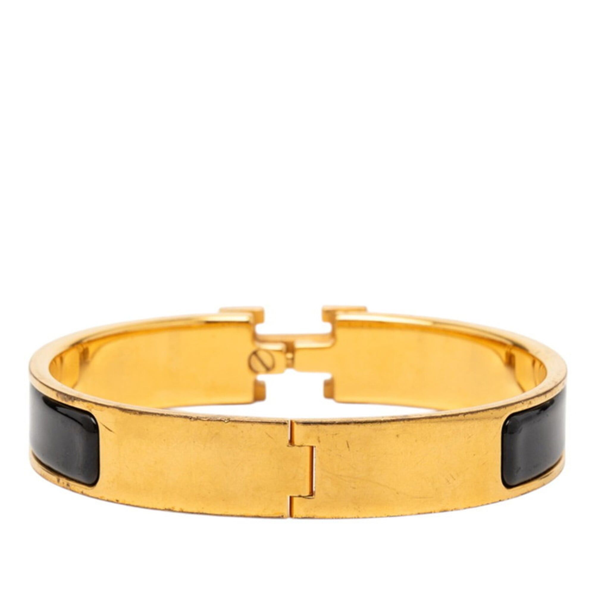 Hermes Hermes Click H PM Glitter Bangle Gold Black Plated Women's HERMES Size ONE SIZE - 3 Thumbnail