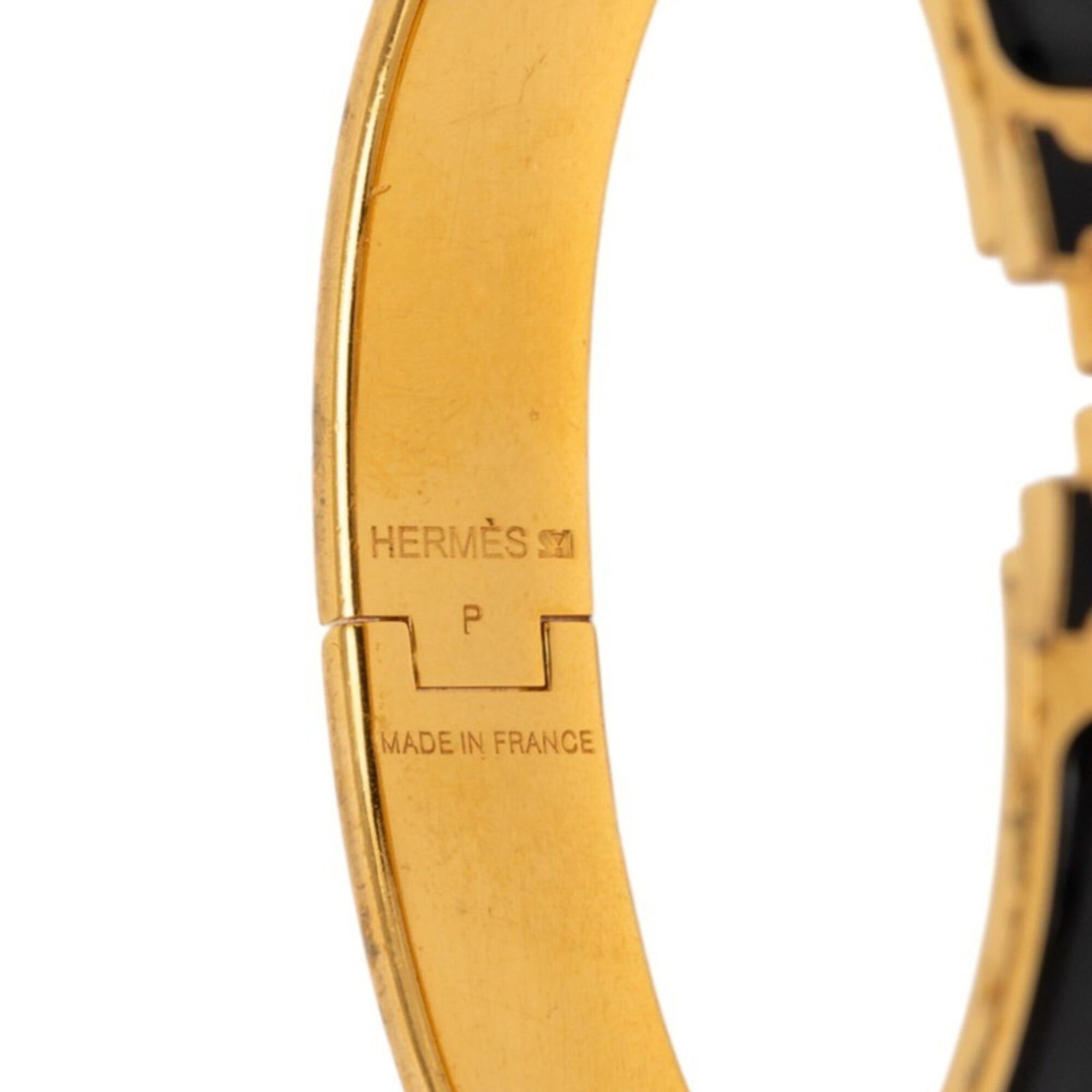 Hermes Hermes Click H PM Glitter Bangle Gold Black Plated Women's HERMES Size ONE SIZE - 5 Thumbnail