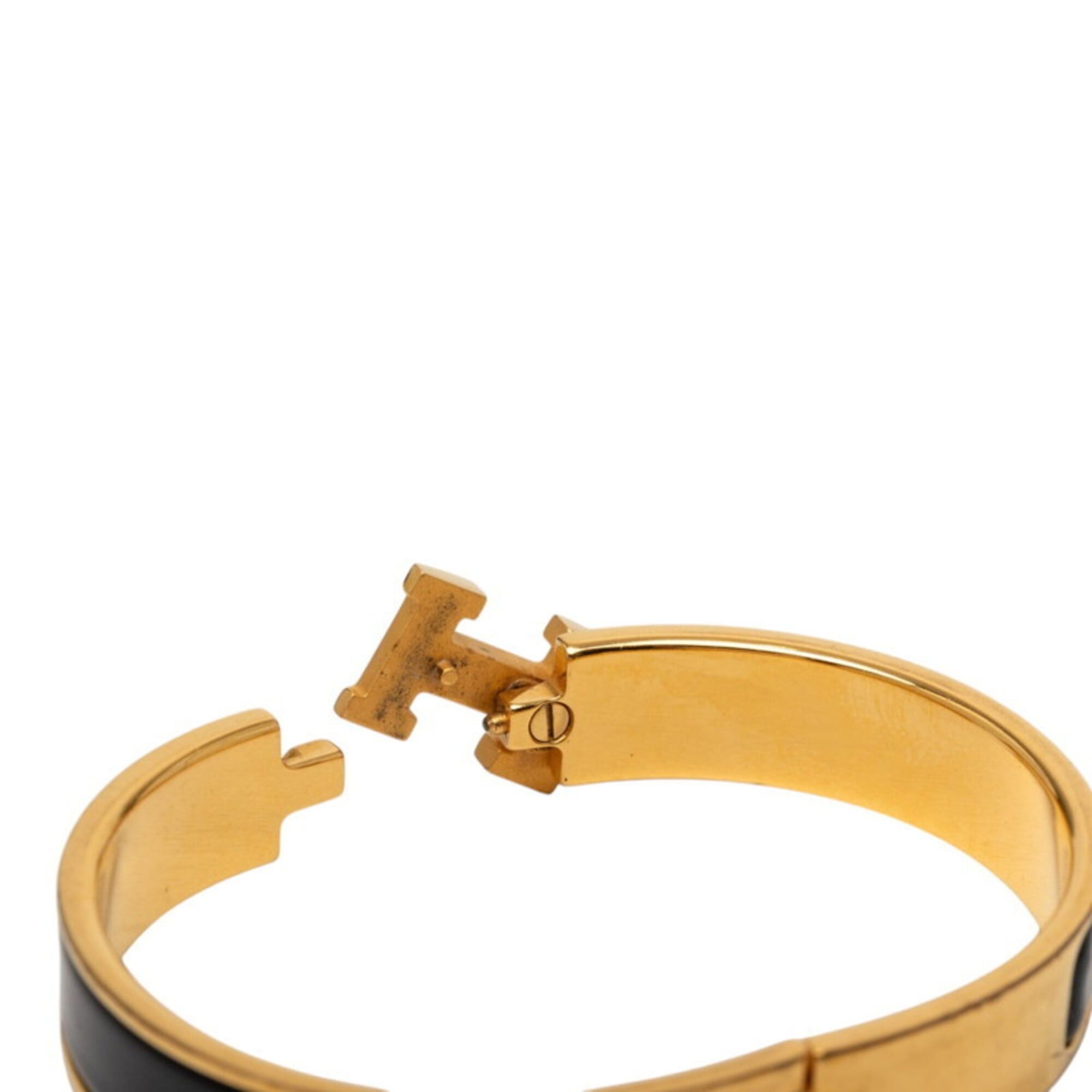 Hermes Hermes Click H PM Glitter Bangle Gold Black Plated Women's HERMES Size ONE SIZE - 4 Thumbnail