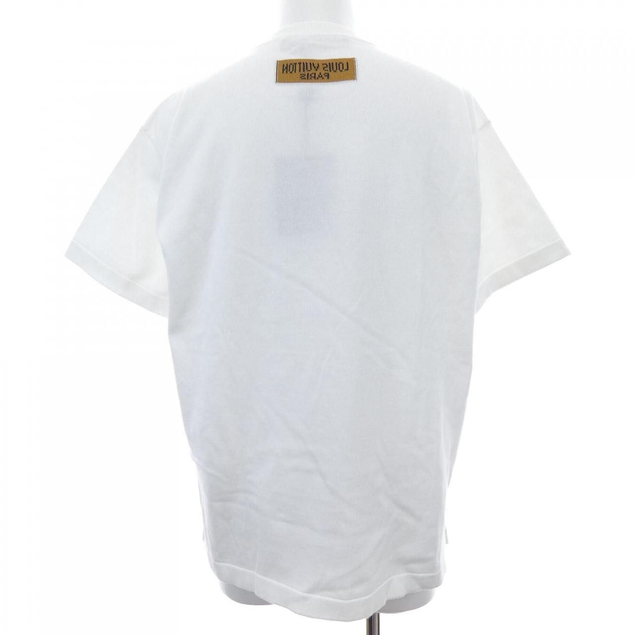 Louis Vuitton Louis Vuitton Louis Vuitton Cotton Short Sleeve Crew Neck Knit Textile Tops HPN30WHA0 DUTY FREE for USA Size ONE SIZE - 2 Thumbnail
