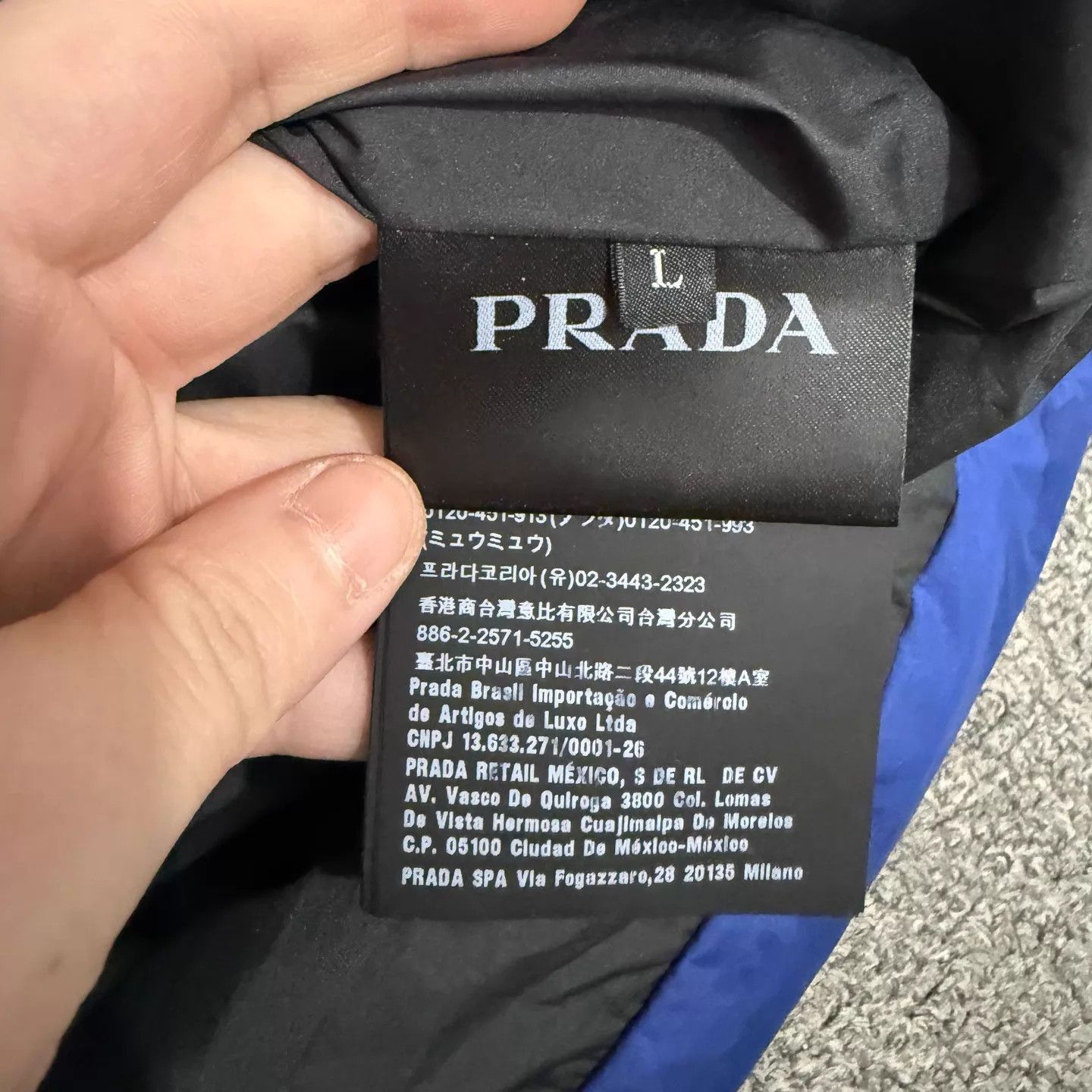 Prada Blue Hooded Light Jacket with Zip Closure Size US L / EU 52-54 / 3 - 5 Thumbnail
